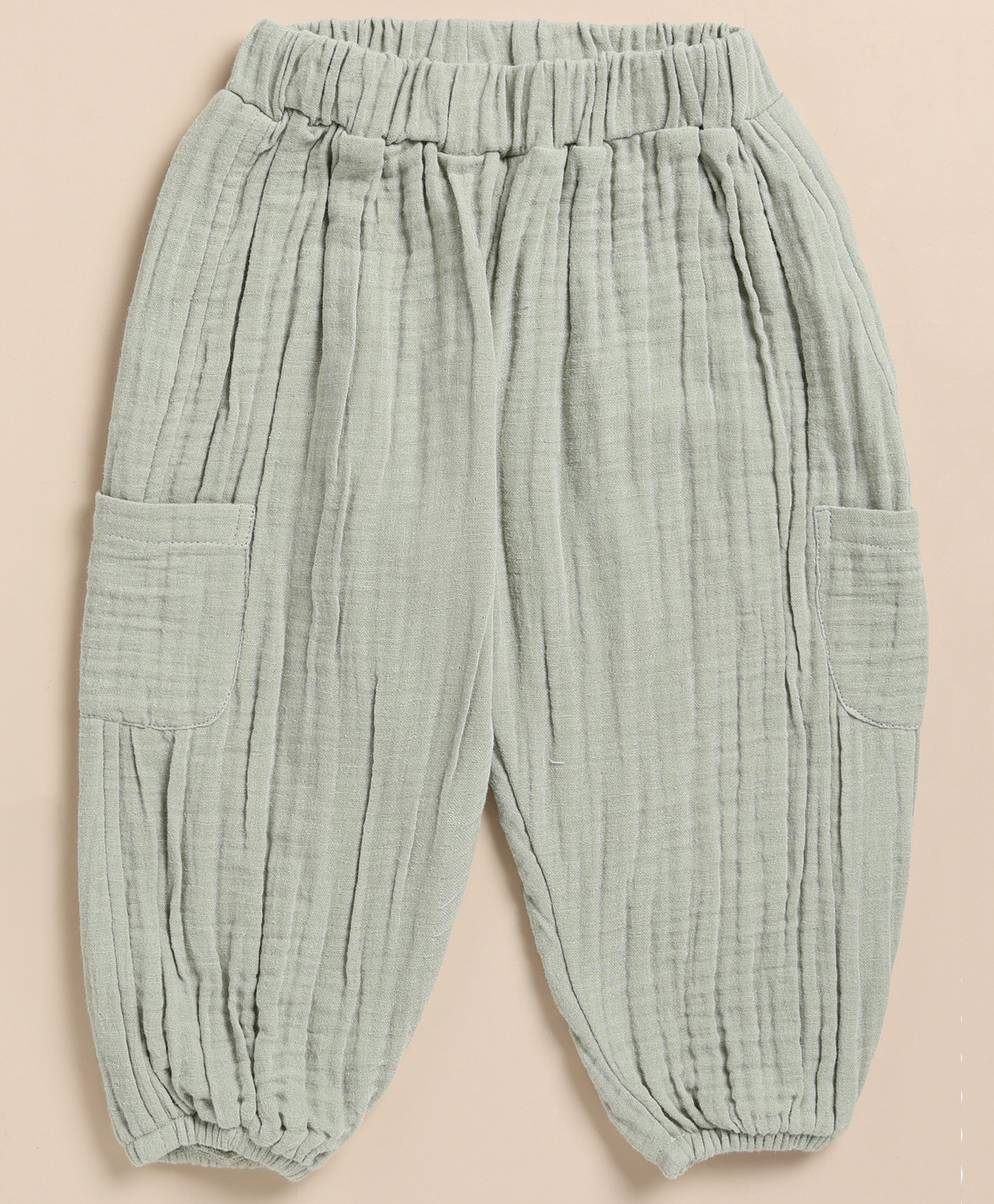 Cot & Candy Organic Cotton Solid Lounge Pants - Sage Green-image-2