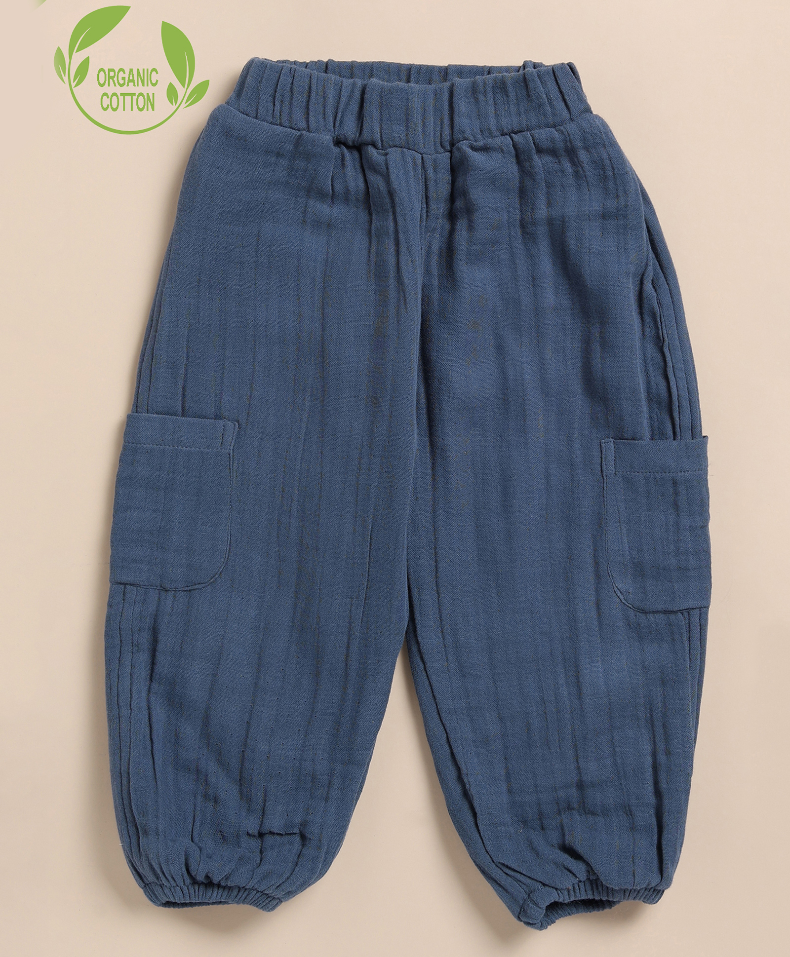 Cot & Candy Organic Cotton Solid Lounge Pants - Navy Blue-picture-22