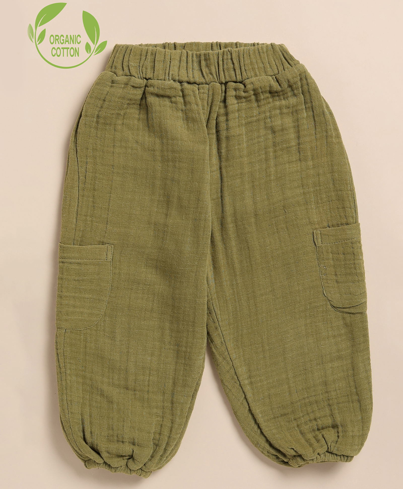 Cot & Candy Organic Cotton Solid Lounge Pants - Olive Green-image-38