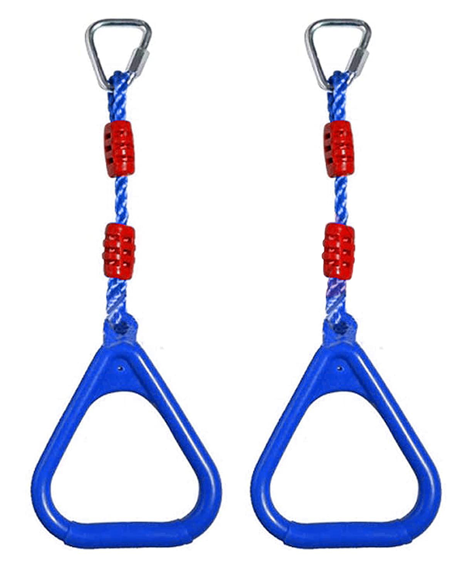REZNOR 2 Heavy Duty Triangle Rings Set with Locking Delta Quick Links for Indoor Outdoor Jungle Gym Playground Play Set - Blue-picture-22