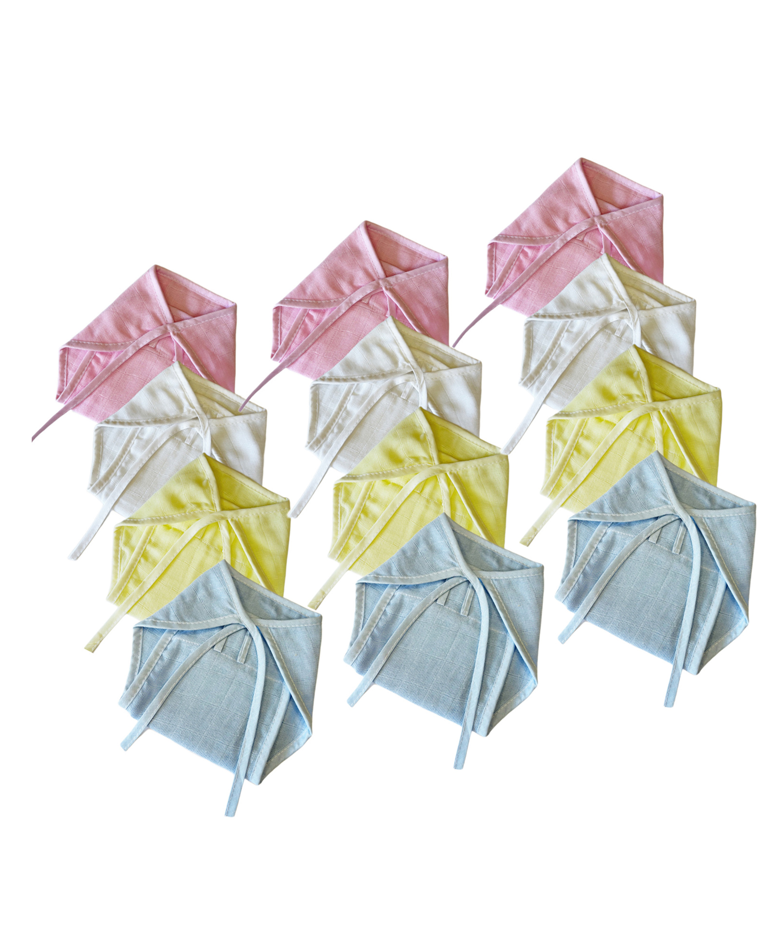 Dumbledo Newborn Muslin Cotton Nappies - Multicolor Reusable Langots, U Shaped, Extra Soft Cloth Nappies for Unisex Babies (0 - 6 Months) (Pack of 12)-image-27