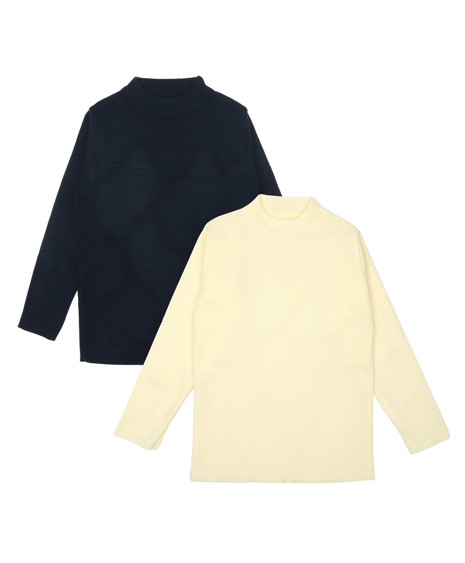 Elefantino Pack Of 2 Full Sleeves Solid Sweater - Navy Blue & White-picture-27