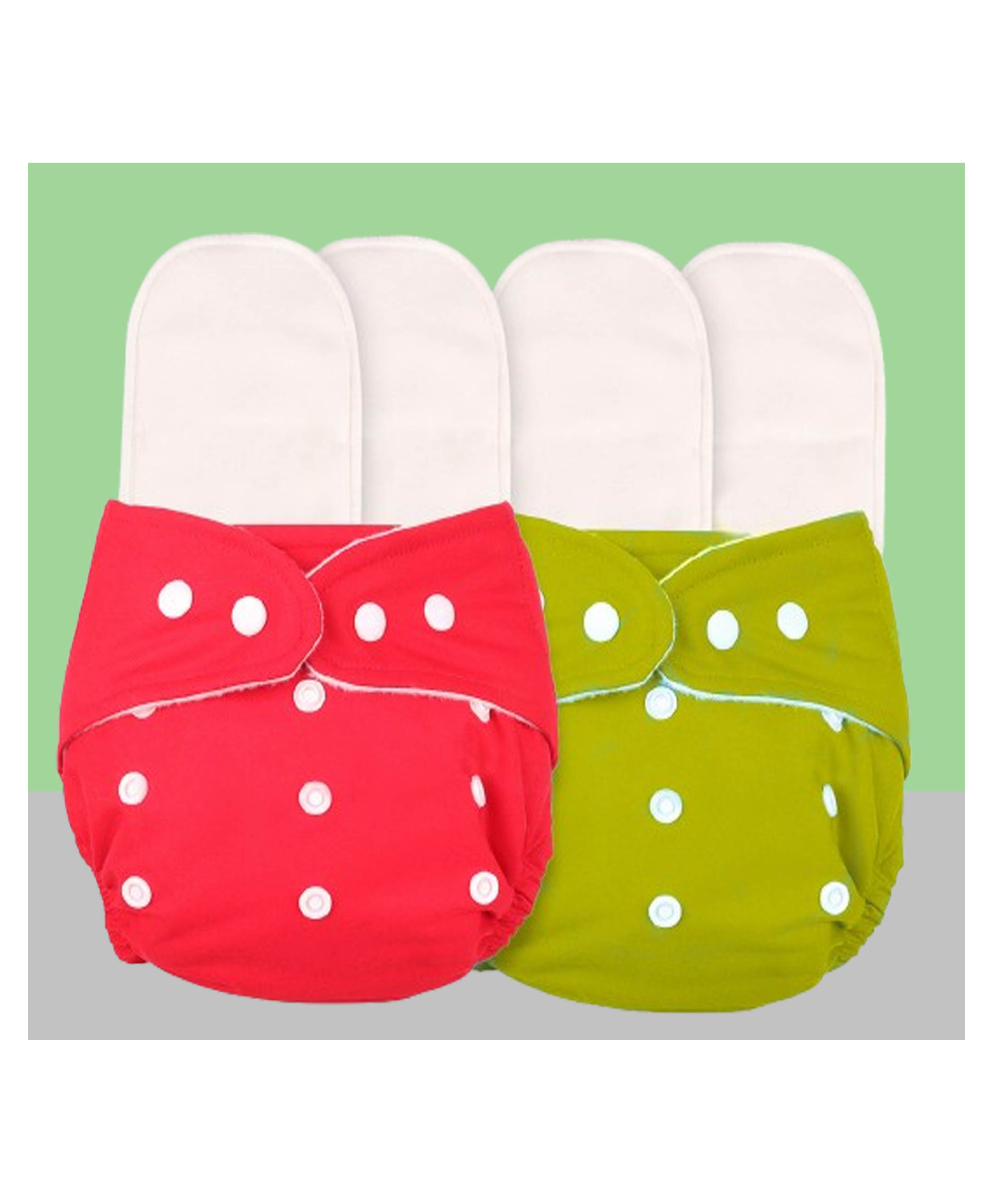 The Cheeky Kidzz Baby 2 Reusable Cloth Diaper Adjustable Diaper Nappies & 4 Bamboo Microfiber Inserts For (RYL)-image-17