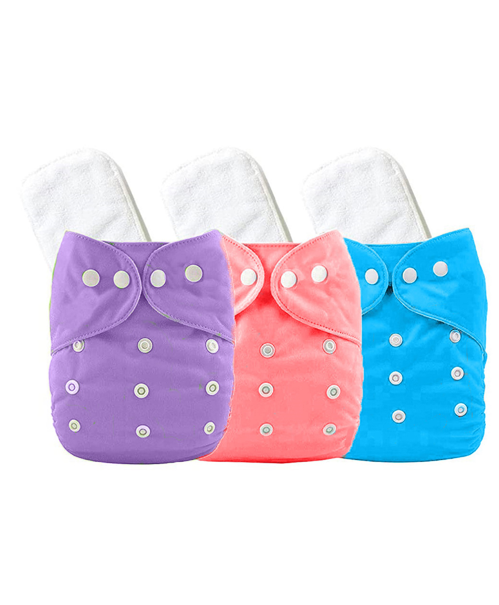 The Cheeky Kidzz Baby 3 Reusable Cloth Diaper Adjustable Diaper Nappies & 3 Bamboo Microfiber Inserts For (PUBLP)-image-21