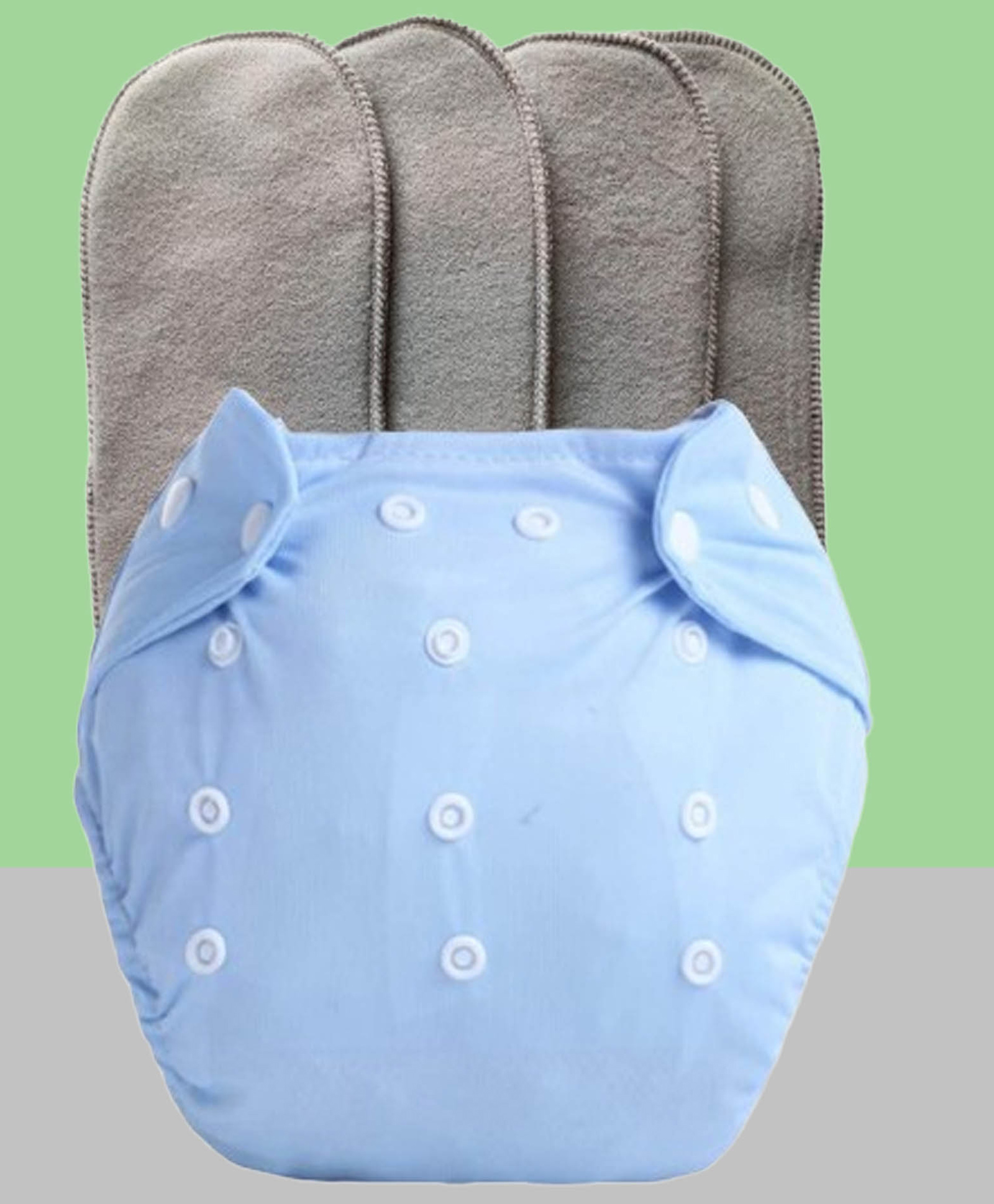 The Cheeky Kidzz Baby Reusable Cloth Diaper Adjustable Diaper Nappies & Bamboo Microfiber Inserts (Blue)-image-43