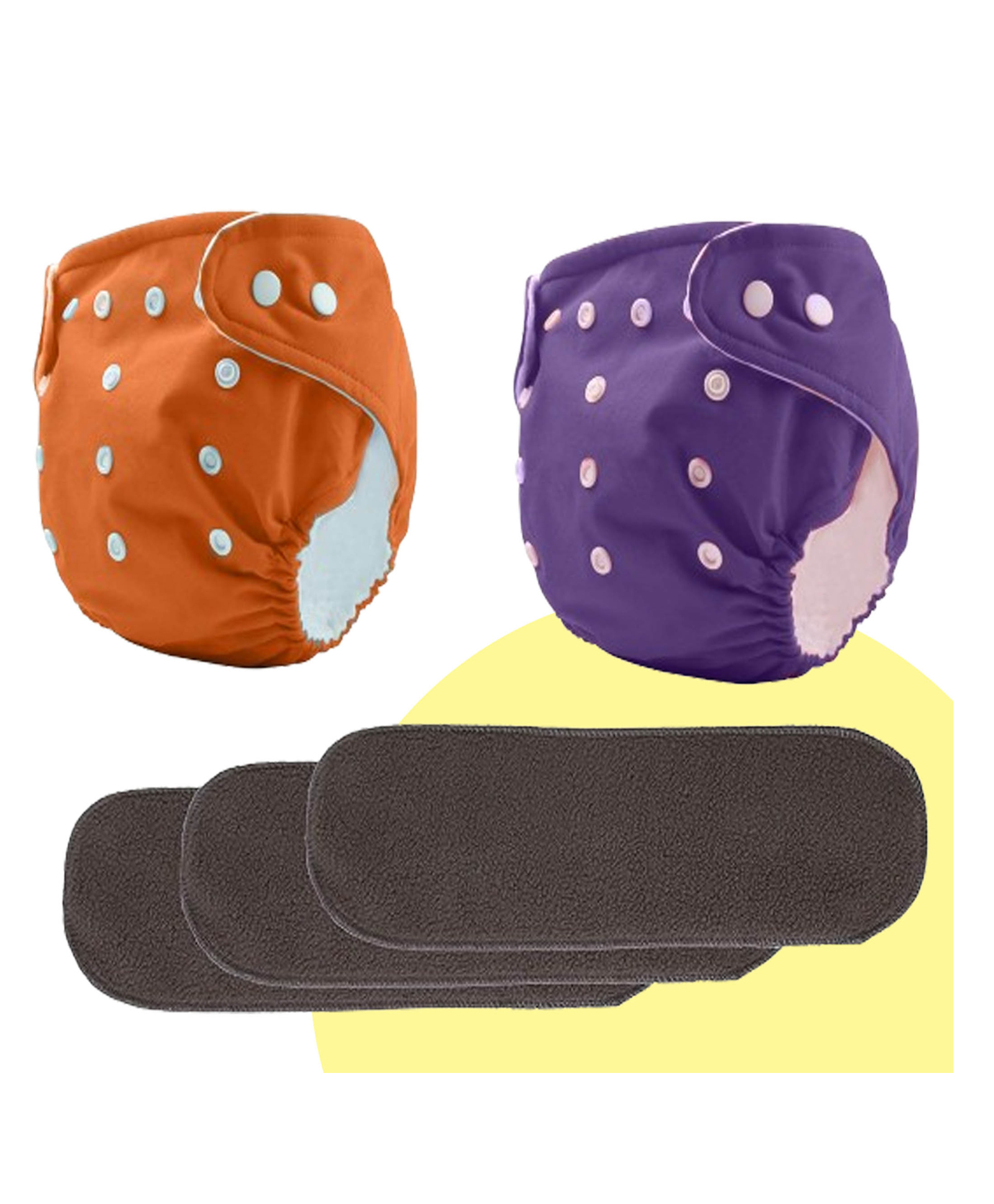 The Cheeky Kidzz 2 Baby Reusable Cloth Diaper Adjustable Diaper Nappies & 3 Bamboo Microfiber Inserts (PUO)-image-9