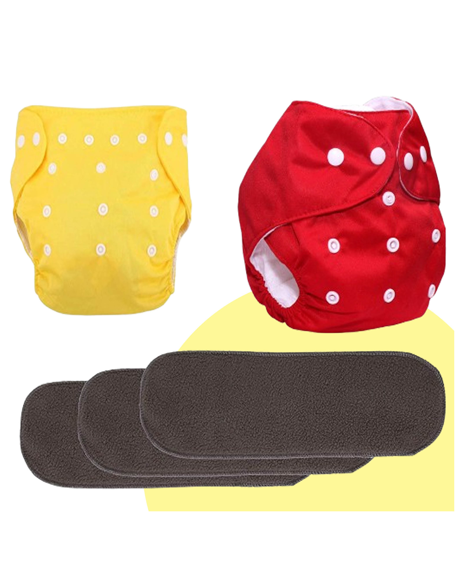 The Cheeky Kidzz 2 Baby Reusable Cloth Diaper Adjustable Diaper Nappies & 3 Bamboo Microfiber Inserts (YR)-image-8