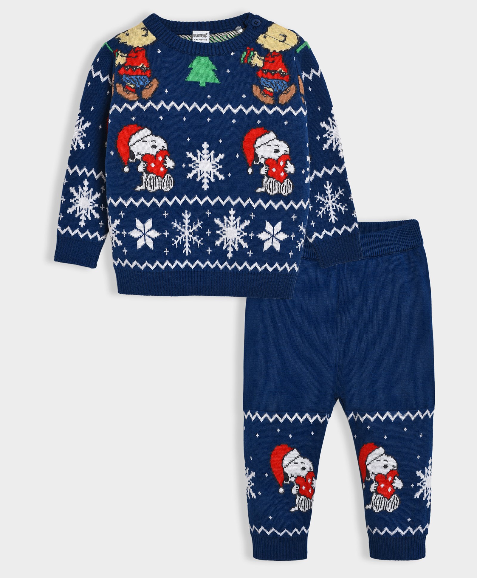 Mi Arcus 100% Cotton Peanuts Featuring Full Sleeves Snoopy Printed Sweater & Coordinating Pajama Set - Blue-picture-20