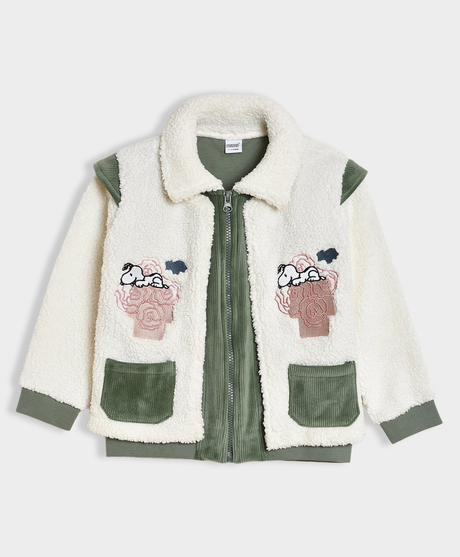 Mi Arcus Peanuts Snoopy Embroidered Jacket- White & Green-picture-17