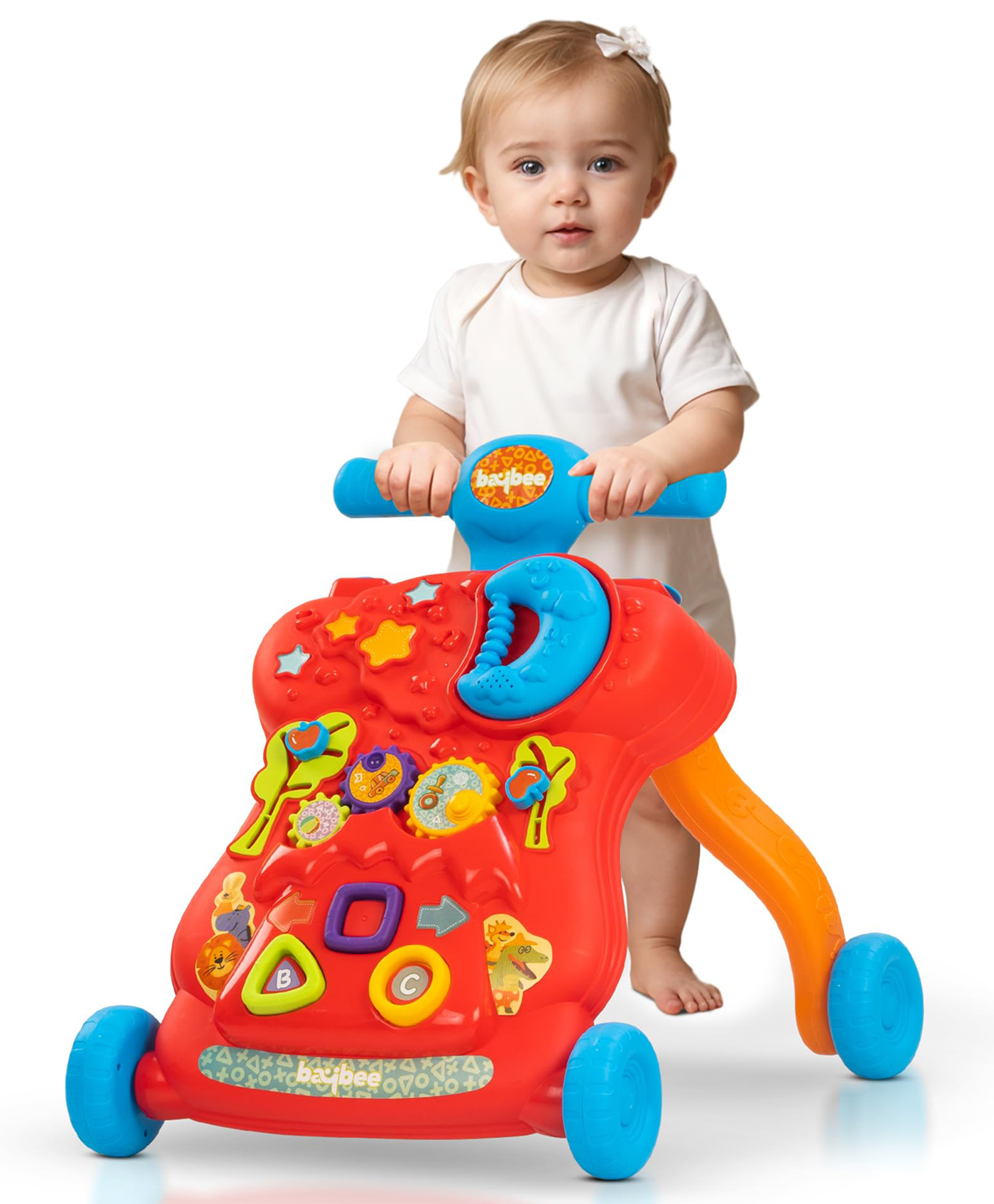 Baybee Lilo Baby Walker for Kids, Baby Activity Walker with LED Light, Music, Rotating Gears & Easy Grip Push Handle | Kids Walker for Baby Toddlers (Red)-picture-33