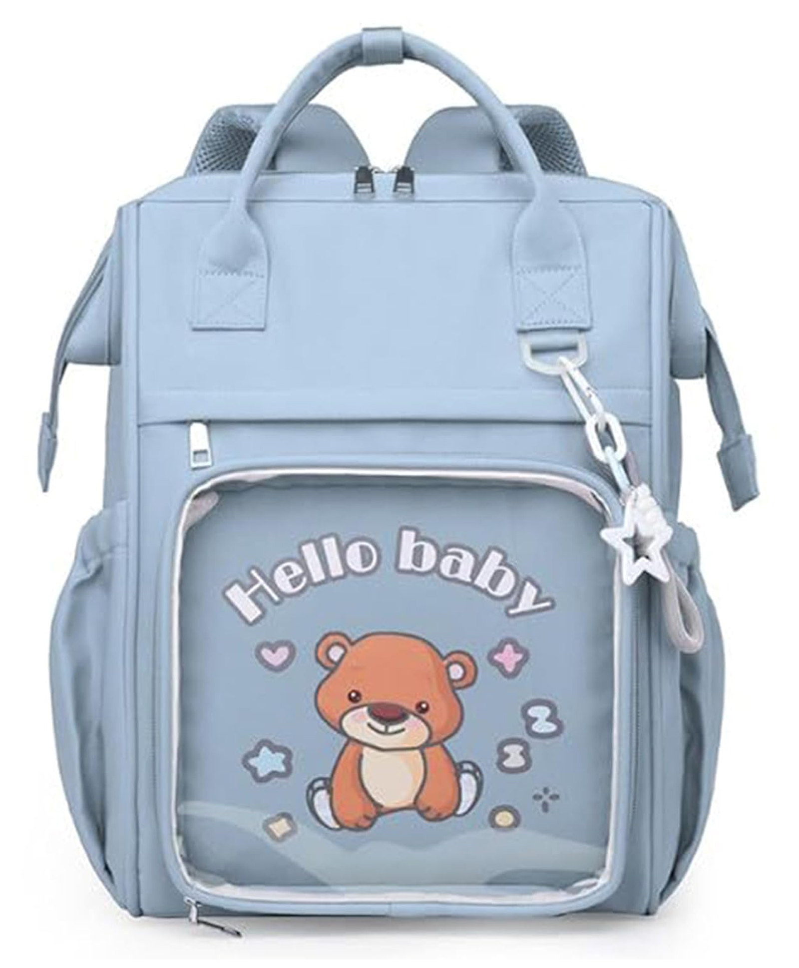 Winnies Waterproof Diaper Backpack For Mothers Travel, Multi Function Nappy Bags - Light Blue-image-1