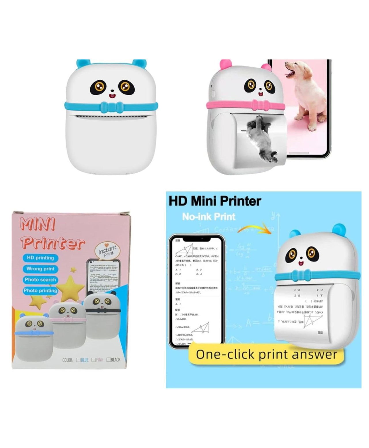 Azhari Mini Thermal Printer Inkless Bluetooth Pocket Printer for Prints Picture List Memo Receipt Tags Barcode Labels Compatible with iOS, AndroidColor May Vary-image-2