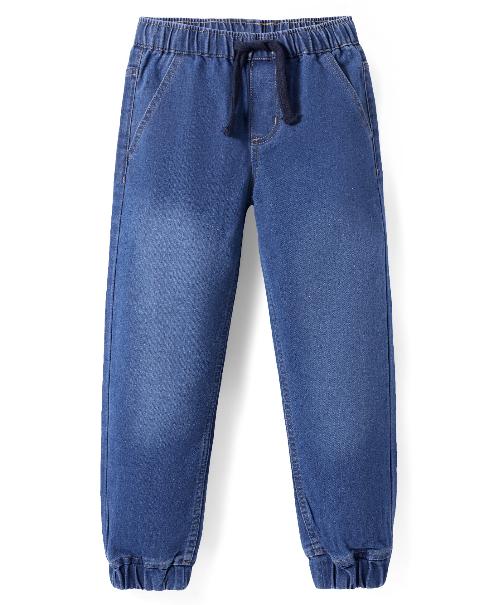 Pine Kids Woven Full Length Solid Washed Denim Jeans - Blue-image-37