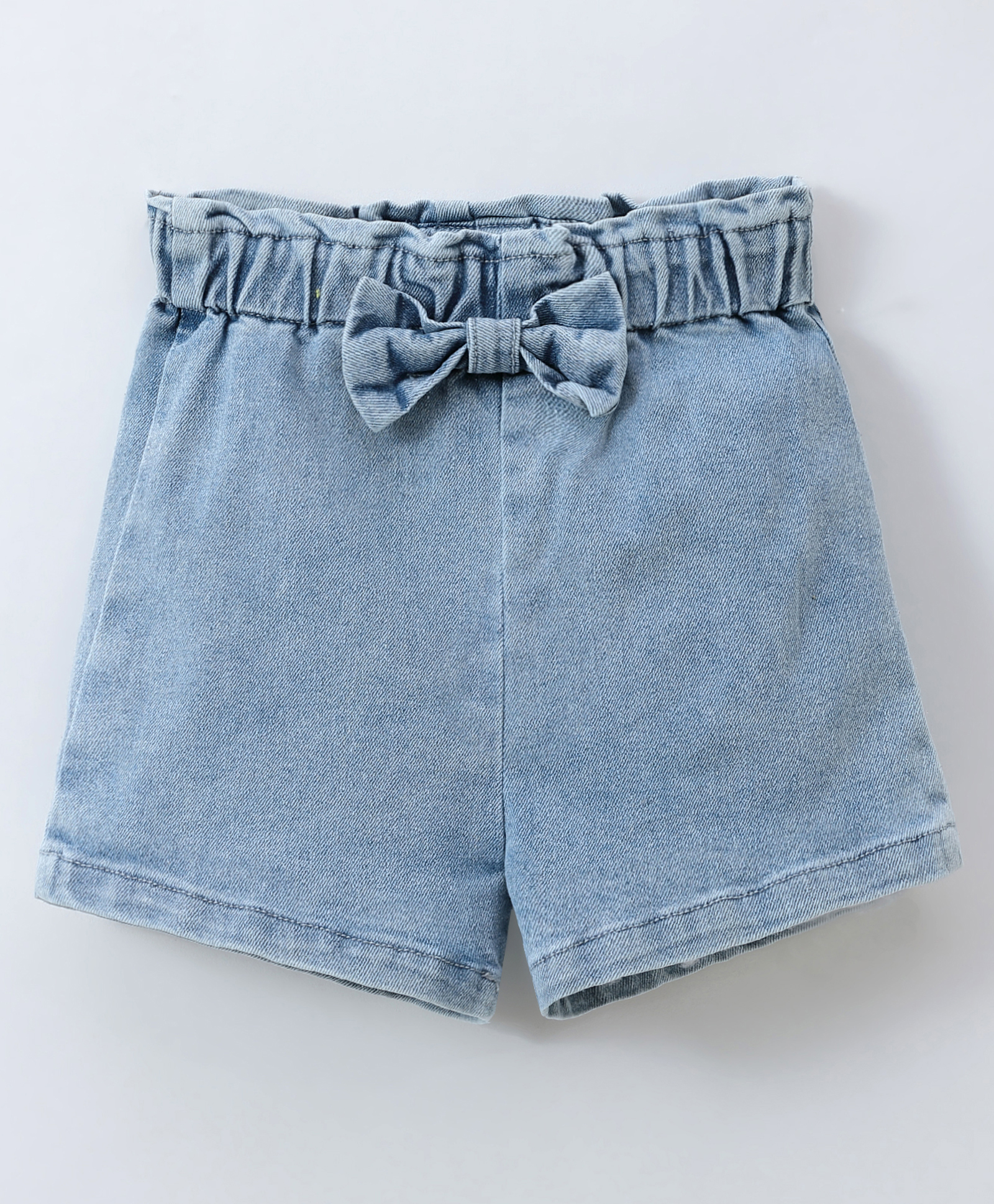 Mark & Mia Denim Shorts with Bow Applique - Light Blue-image-4