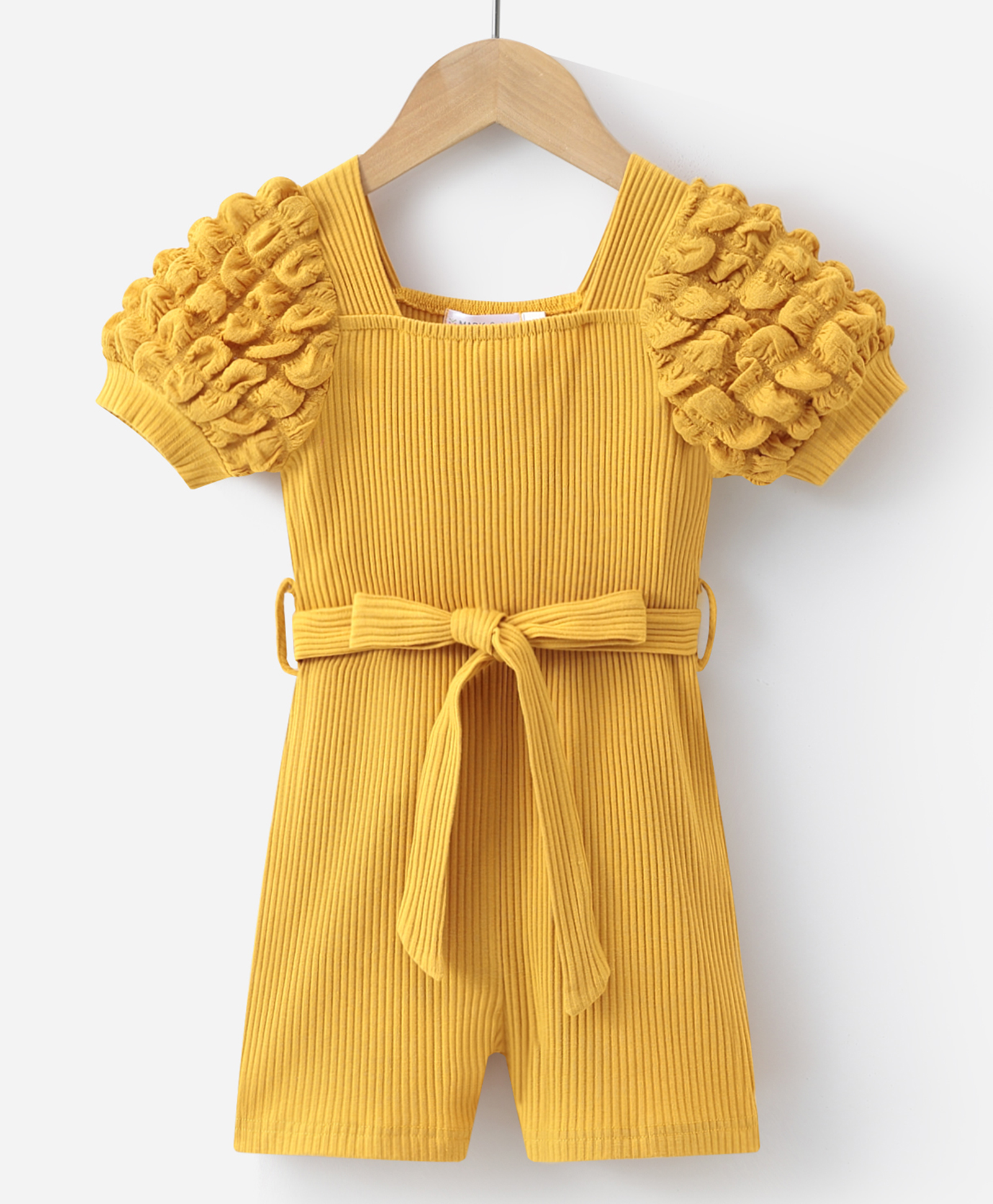 Mark & Mia Half Sleeves Ribbed Jumpsuit - Yellow-picture-23