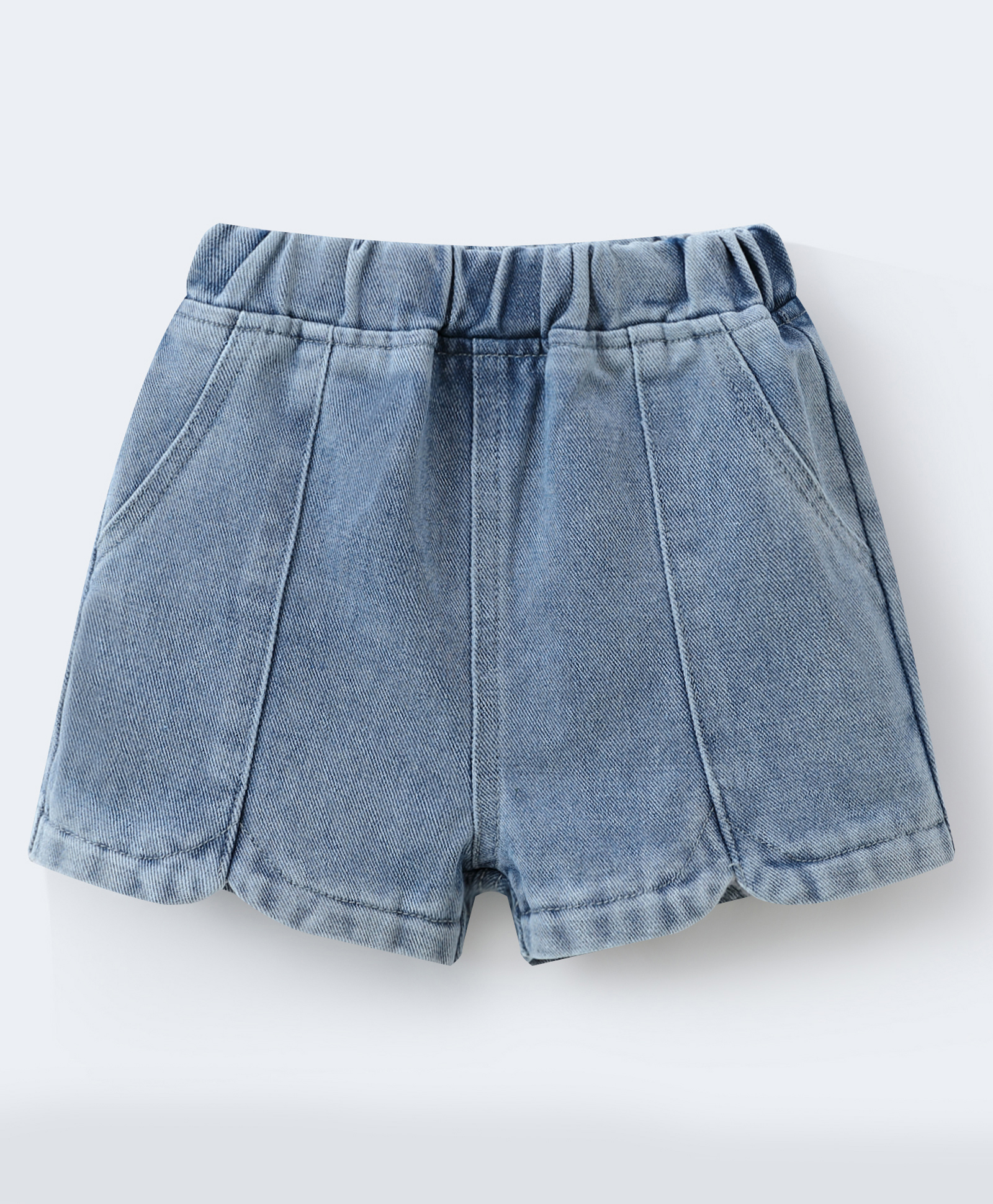 Mark & Mia Solid Cut & Sew Denim Shorts - Light Blue-image-47
