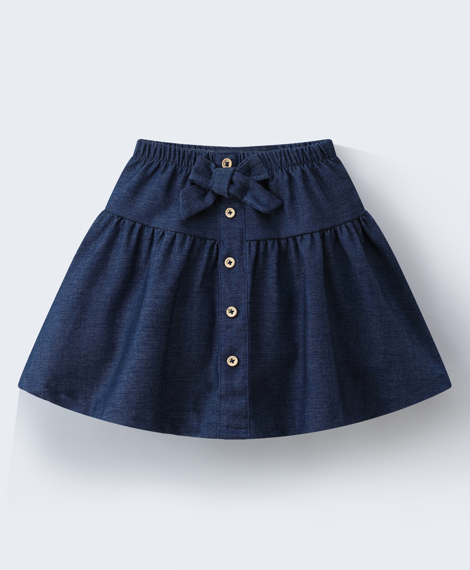 Mark & Mia Solid Above Knee Length Skirt with Bow Applique - Navy Blue-picture-27