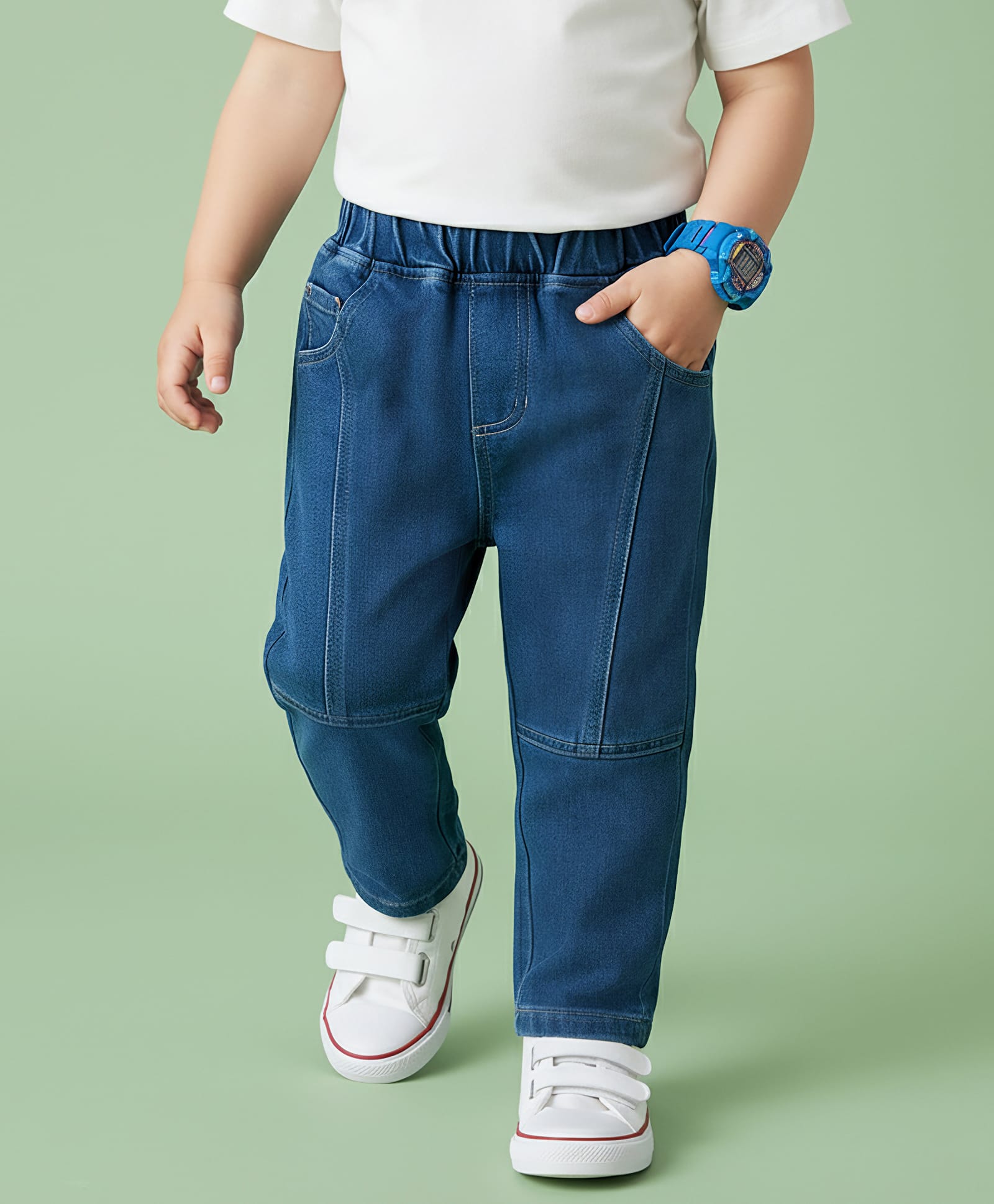 Mark & Mia Full Length Cut & Sew Denim Jeans - Blue-picture-21