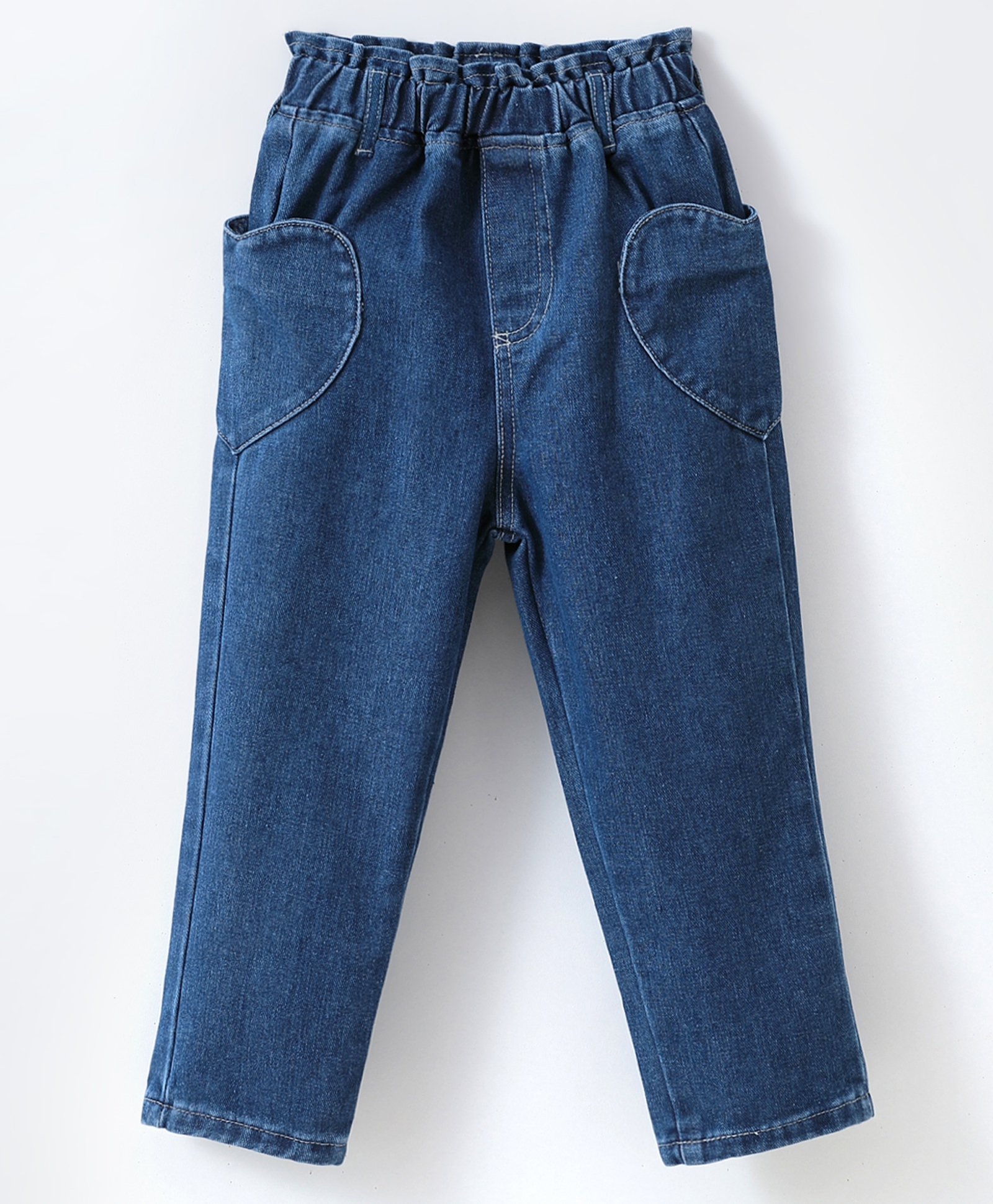 Mark & Mia Solid Denim Jeans with Hearts Shaped Pocket - Blue-picture-28