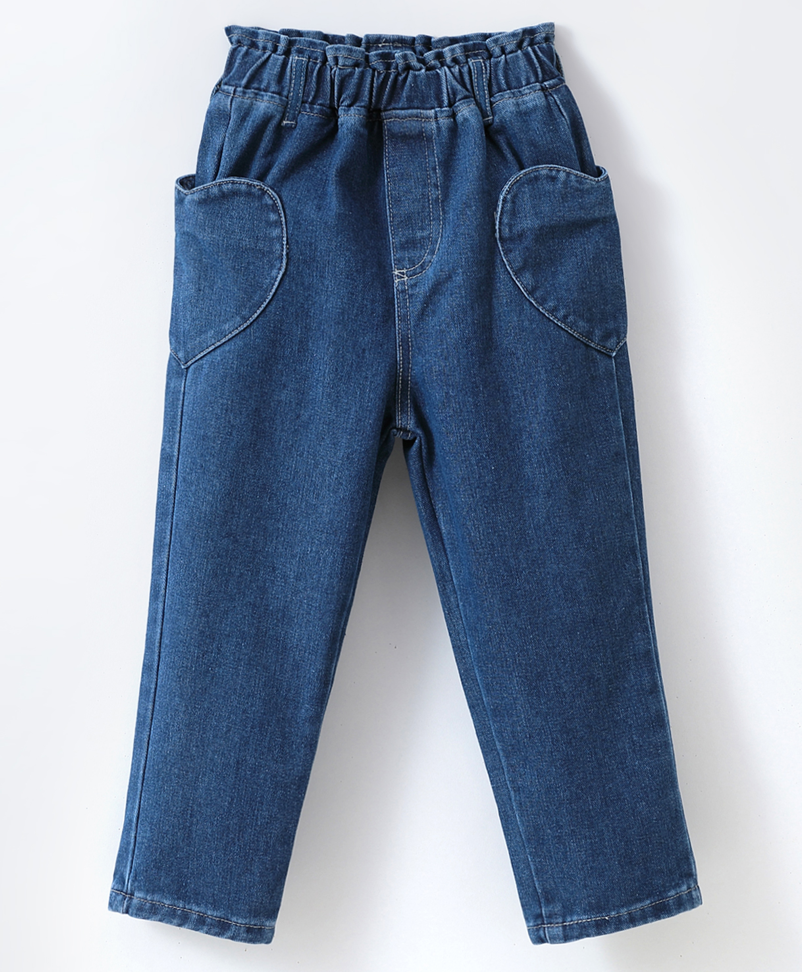Mark & Mia Solid Denim Jeans with Hearts Shaped Pocket - Blue-picture-13