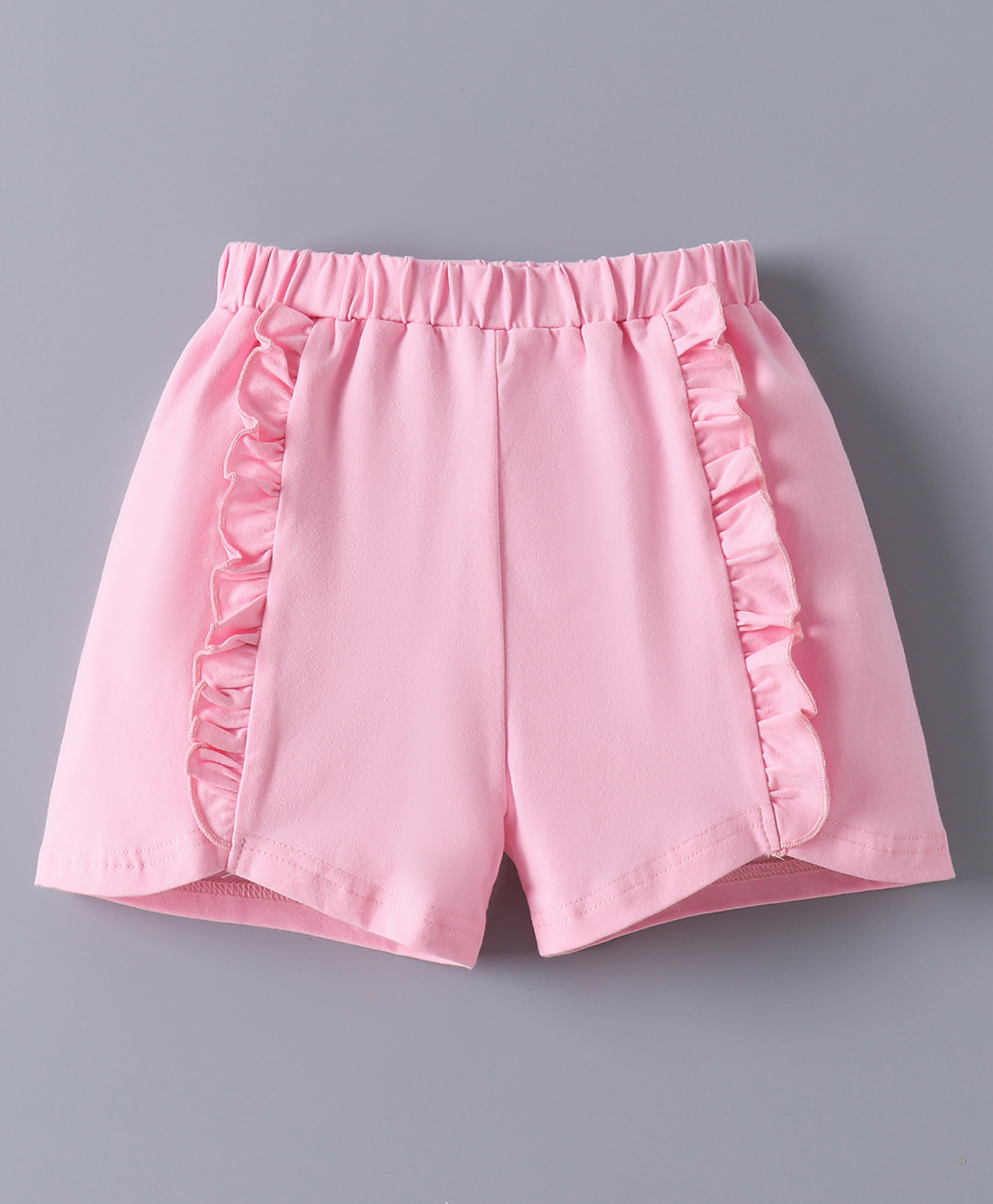 Mark & Mia Cotton Solid Shorts With Frill Detailing - Pink-picture-20