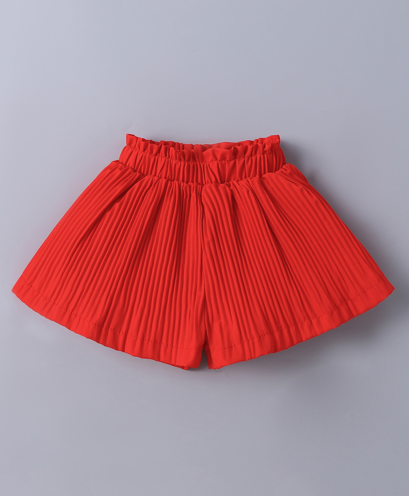 Mark & Mia Solid Color Textured Flared Shorts - Red-picture-15