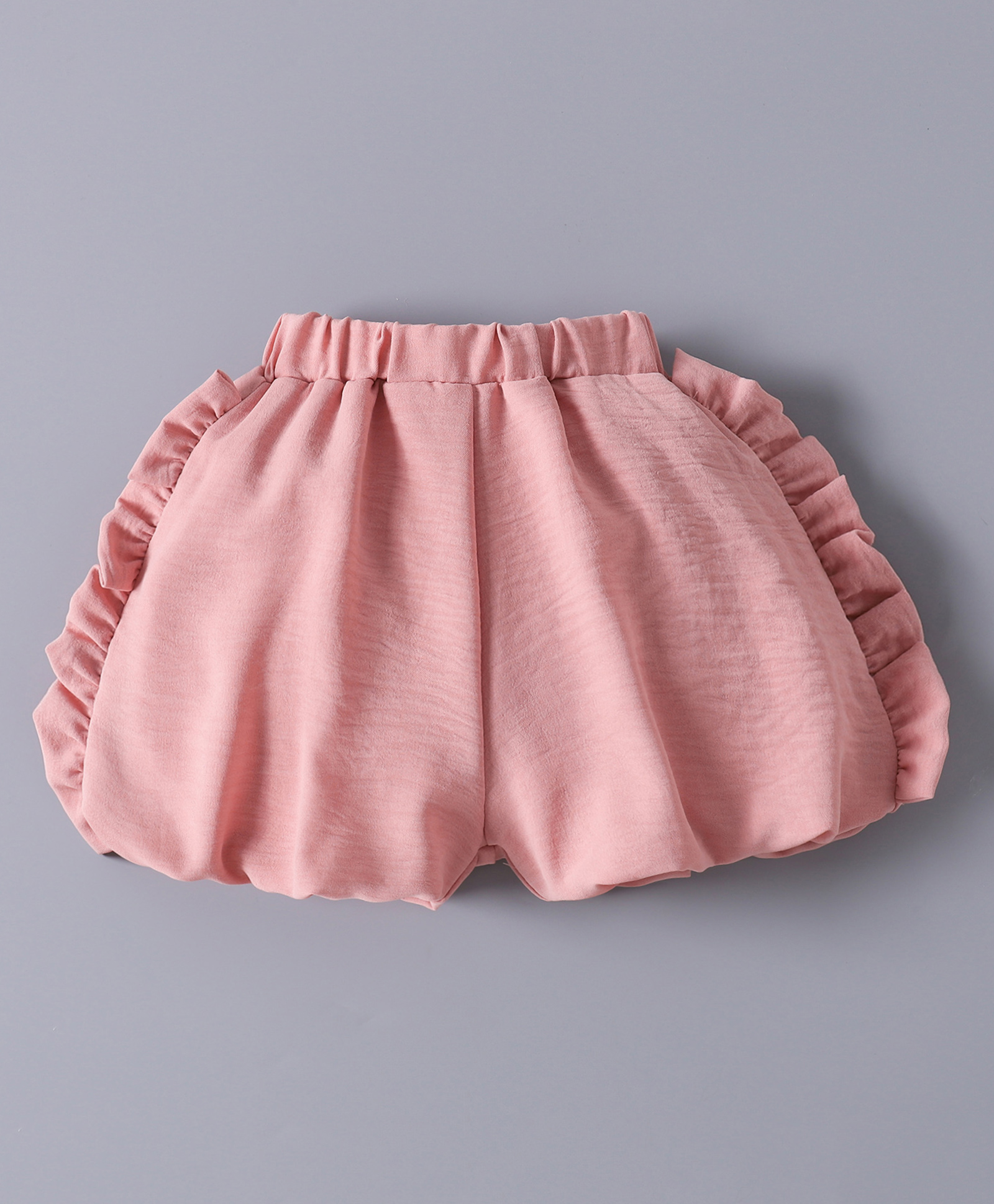Mark & Mia Solid Color Shorts with Frill Detailing - Pink-picture-19