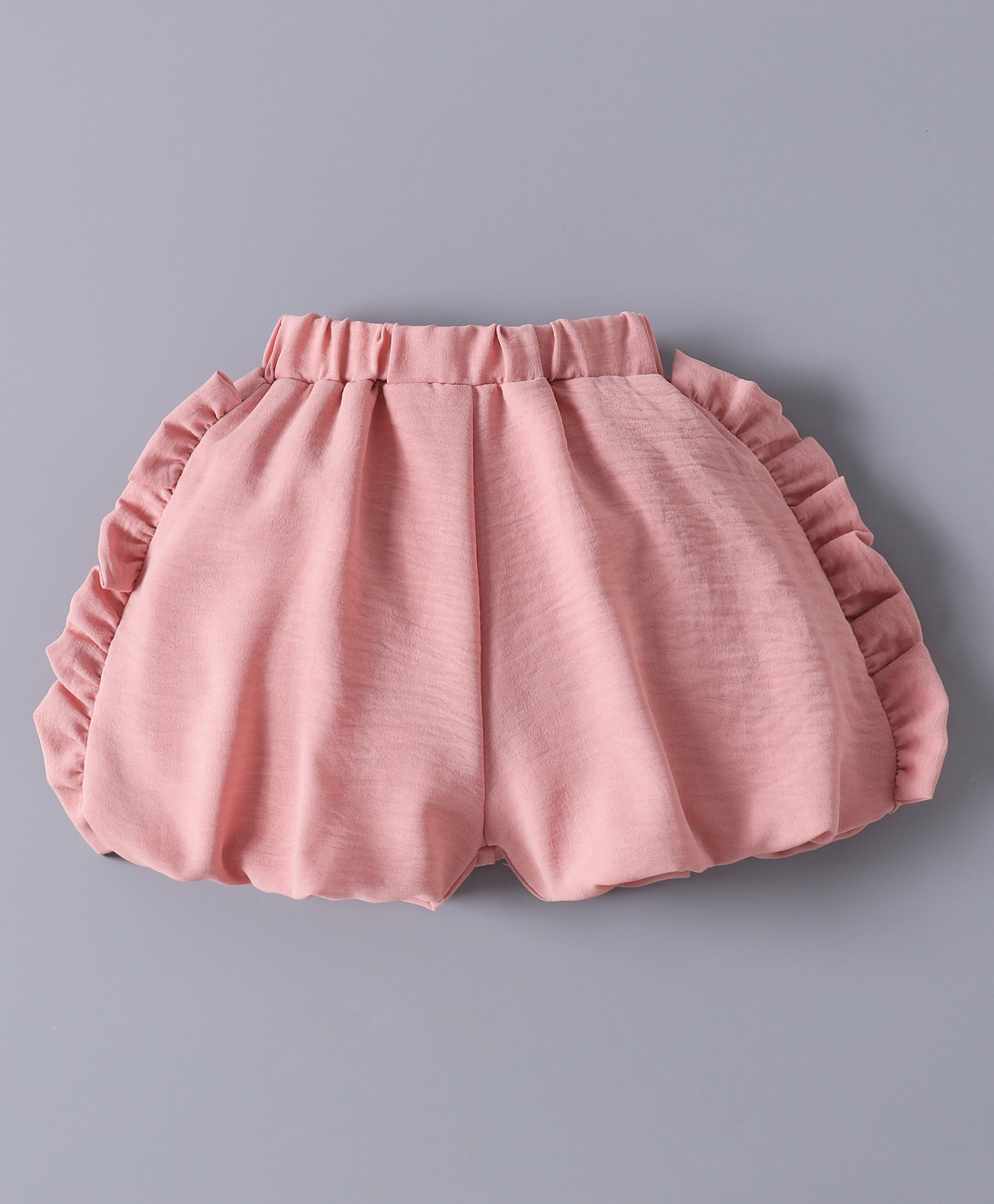 Mark & Mia Solid Color Shorts with Frill Detailing - Pink-image-2