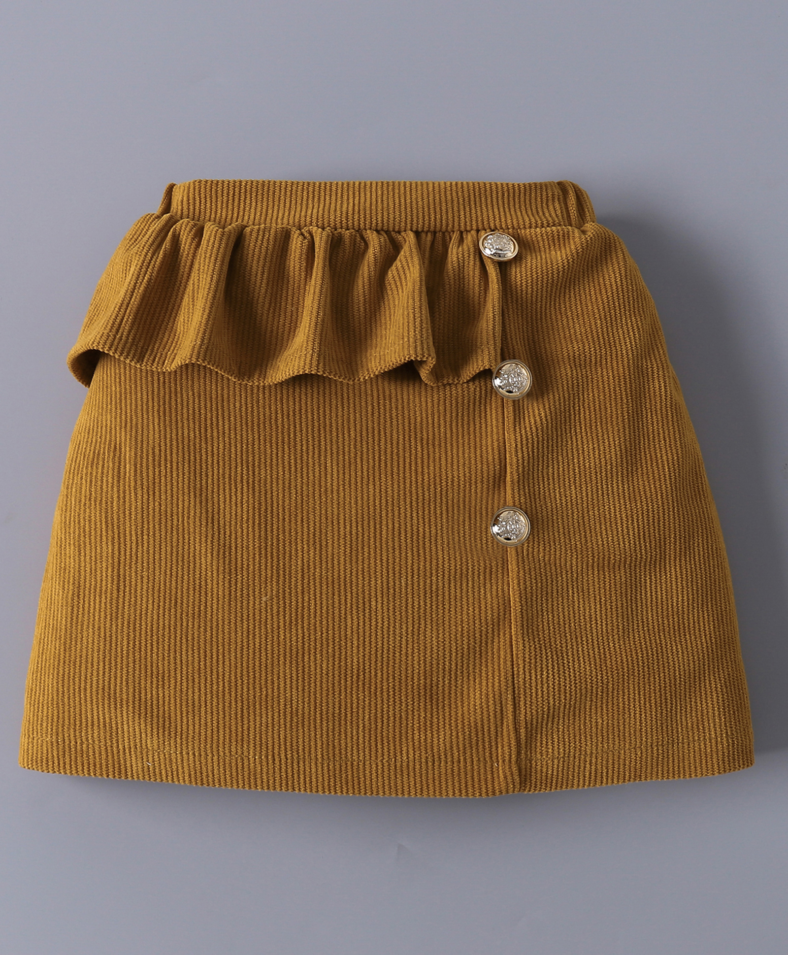 Mark & Mia A-LIne Solid Color Skirt with Frill Detailing - Brown-picture-10