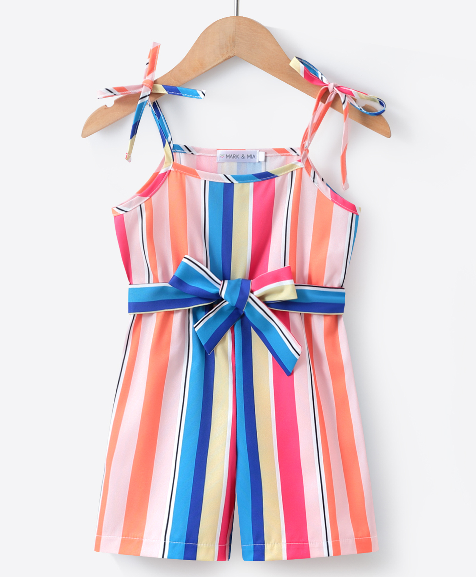 Mark & Mia Sleeveless Striped Jumpsuit With Waist Tie Up - Multicolor-picture-19