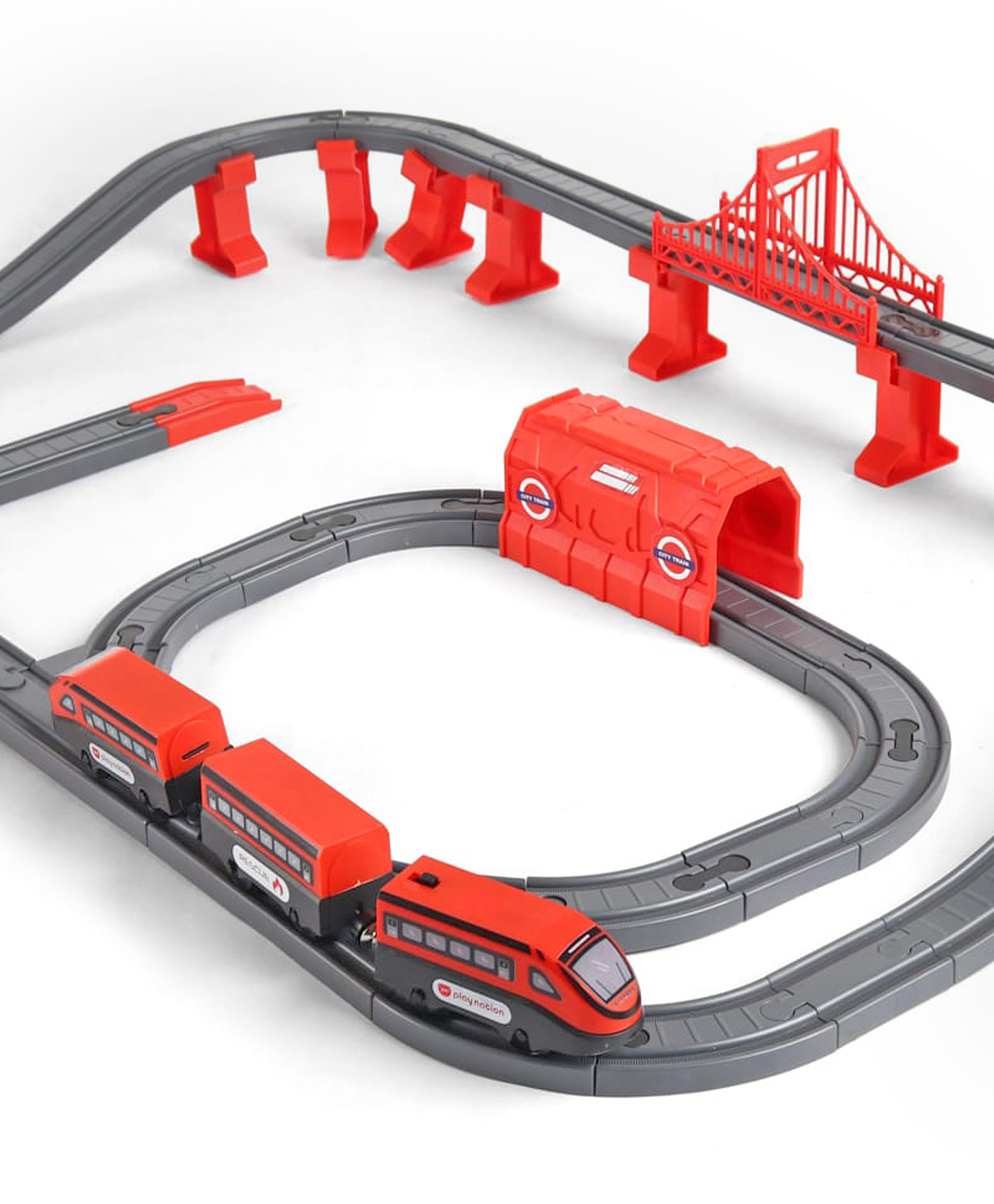 Play Nation Rescue Train Set Red - 91 Pieces-image-16
