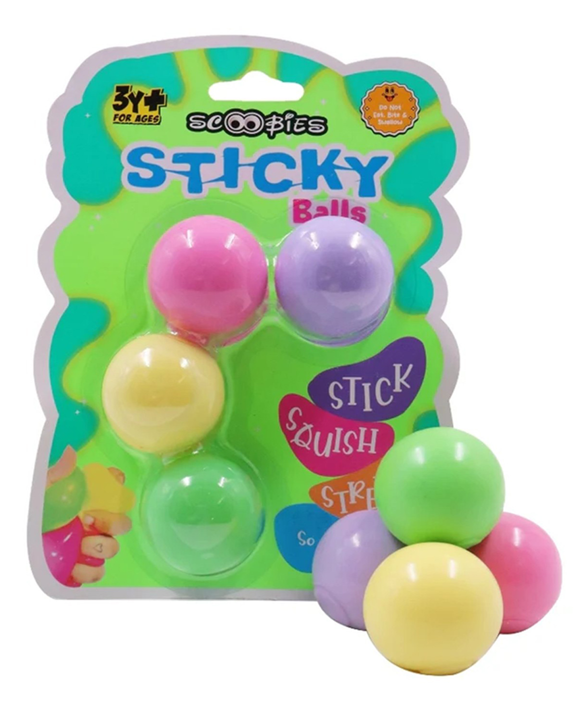 scoobies Sticky Balls | Squishy Balls in Charming PastelPack of 4 - Pink & Purple-picture-11