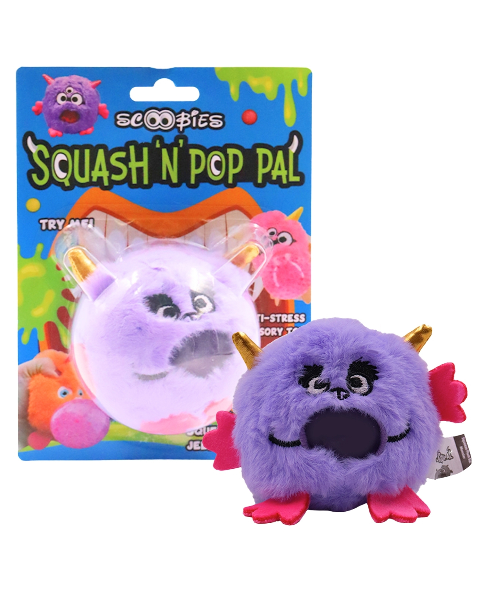 Squash N Pop Pal Monster BallStress-Relief Toy | Soft and squishy with jelly beads inside-image-19
