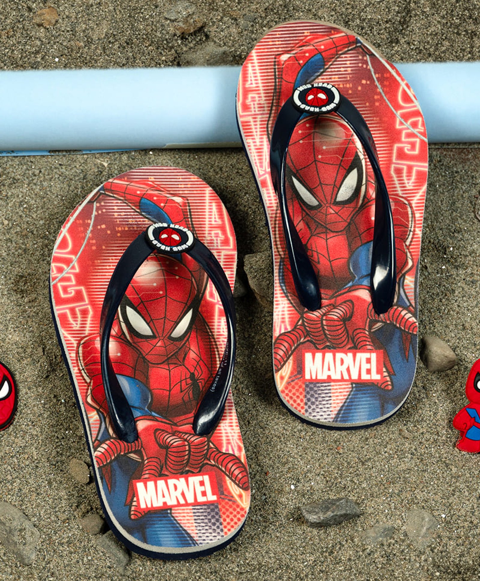 Toothless Marvel Avengers Featuring Spiderman Designed Flip Flops - Red-picture-16