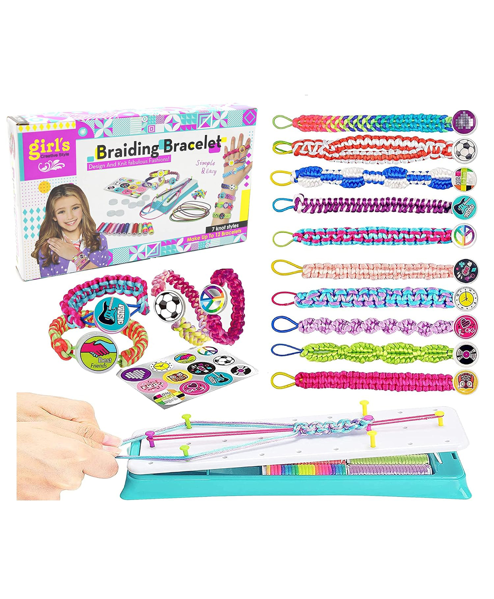 Sanjary Friendship Bracelet Making Kit Jewelry Making Supplies Beads Band Color Design May Vary-image-42