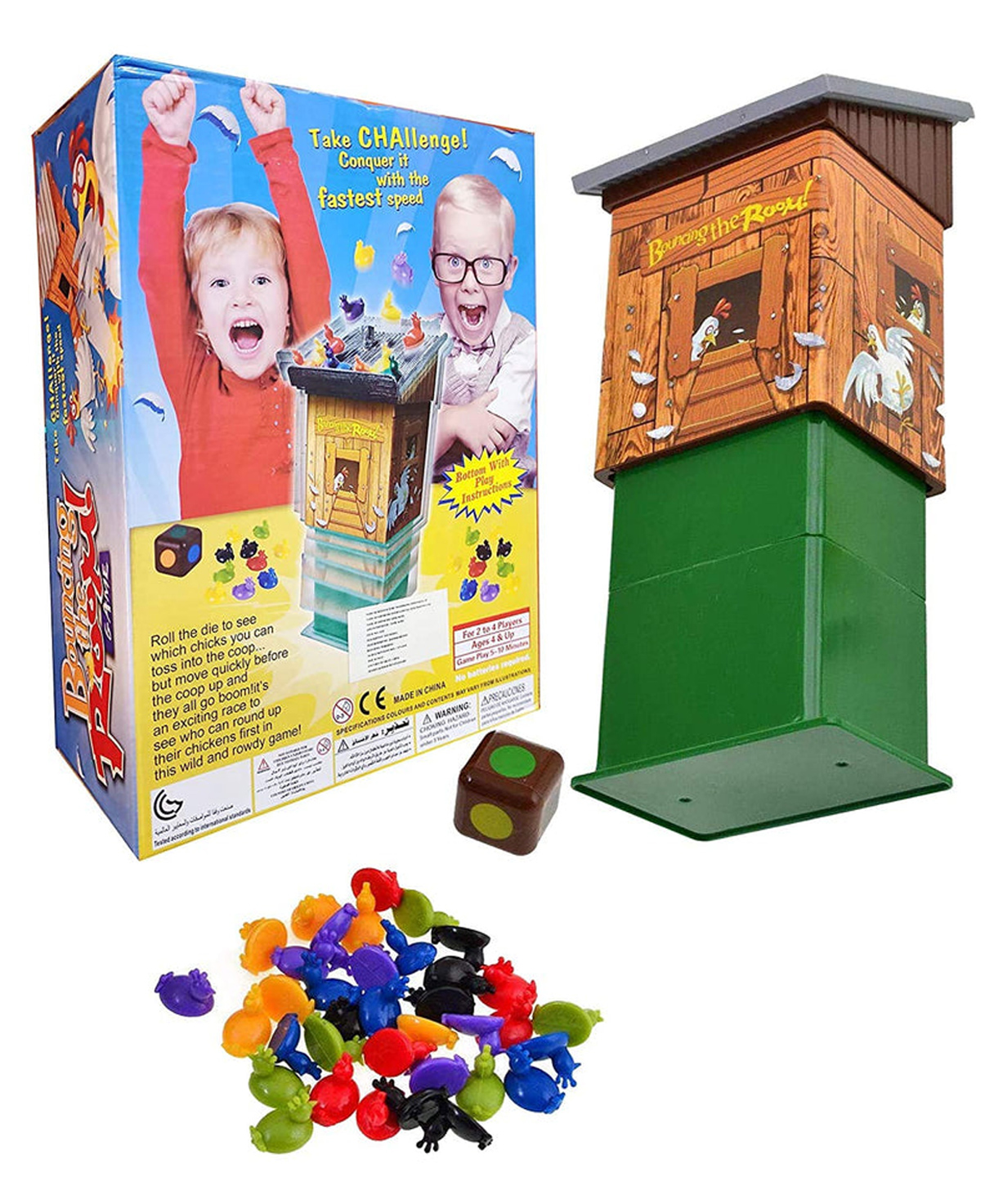 Sanjary Bouncing The Room Game, Board Game Set, Jumping Coop Chicken Coop Board Game for Kids color design may vary-picture-15