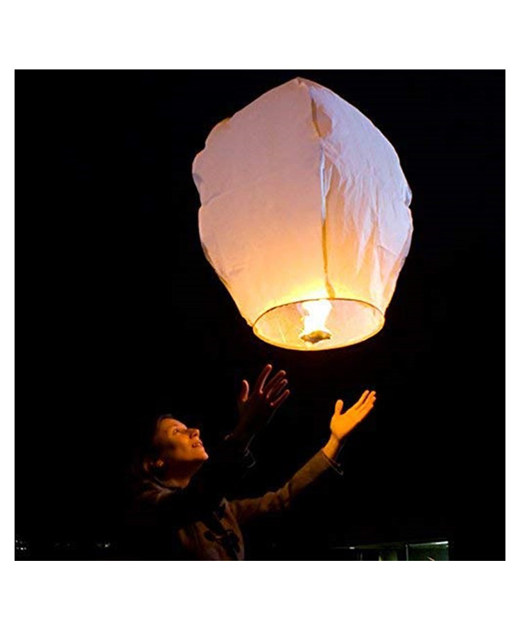 Sanjary Sky Lantern with Fuel Wax Candle Wishing Flying Sky Night Candle pack of 5 color design may vary-image-2