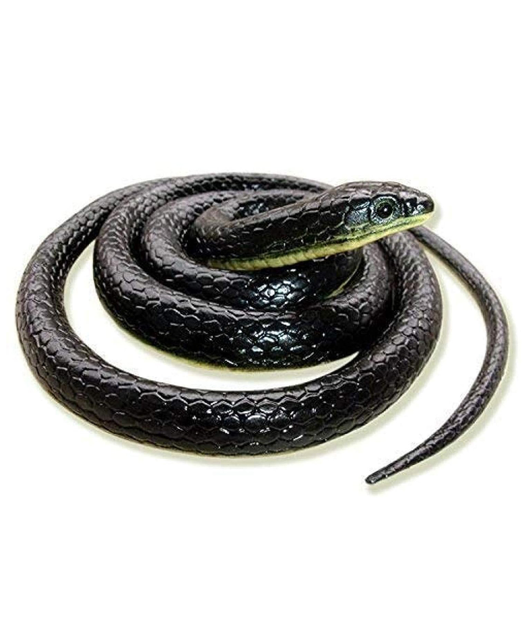 Sanjary Realistic Rubber Snake Scary Pranks Toy Fake Snake for Garden Props and Practical Joke pack of 2 color design may vary-image-7