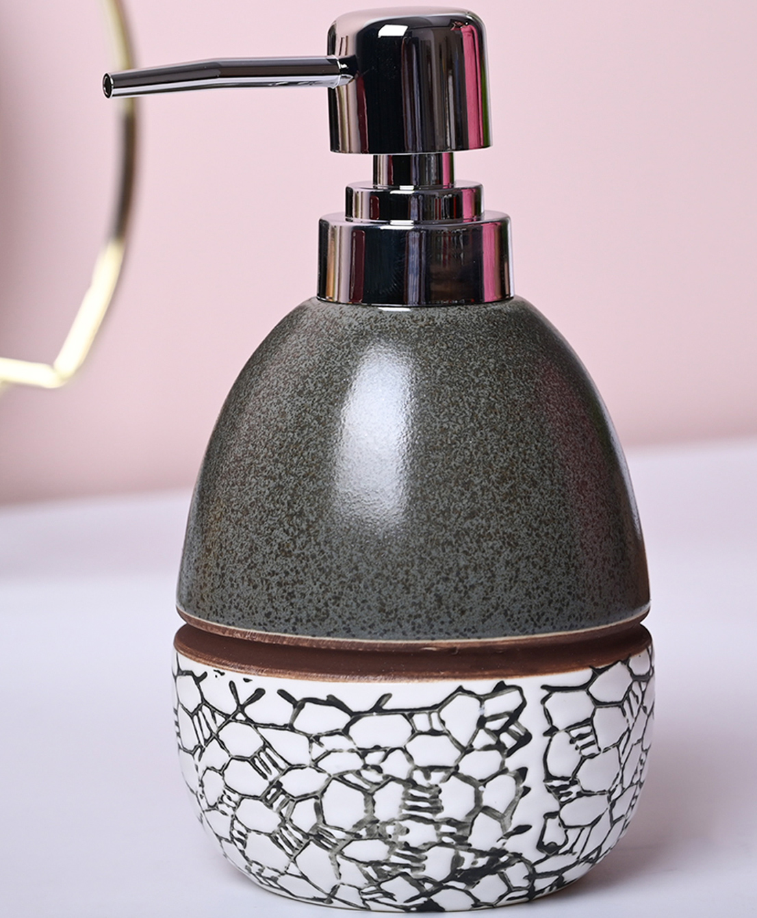 VONCASA Blue & White Soap Dispenser (320 ml)-image-14