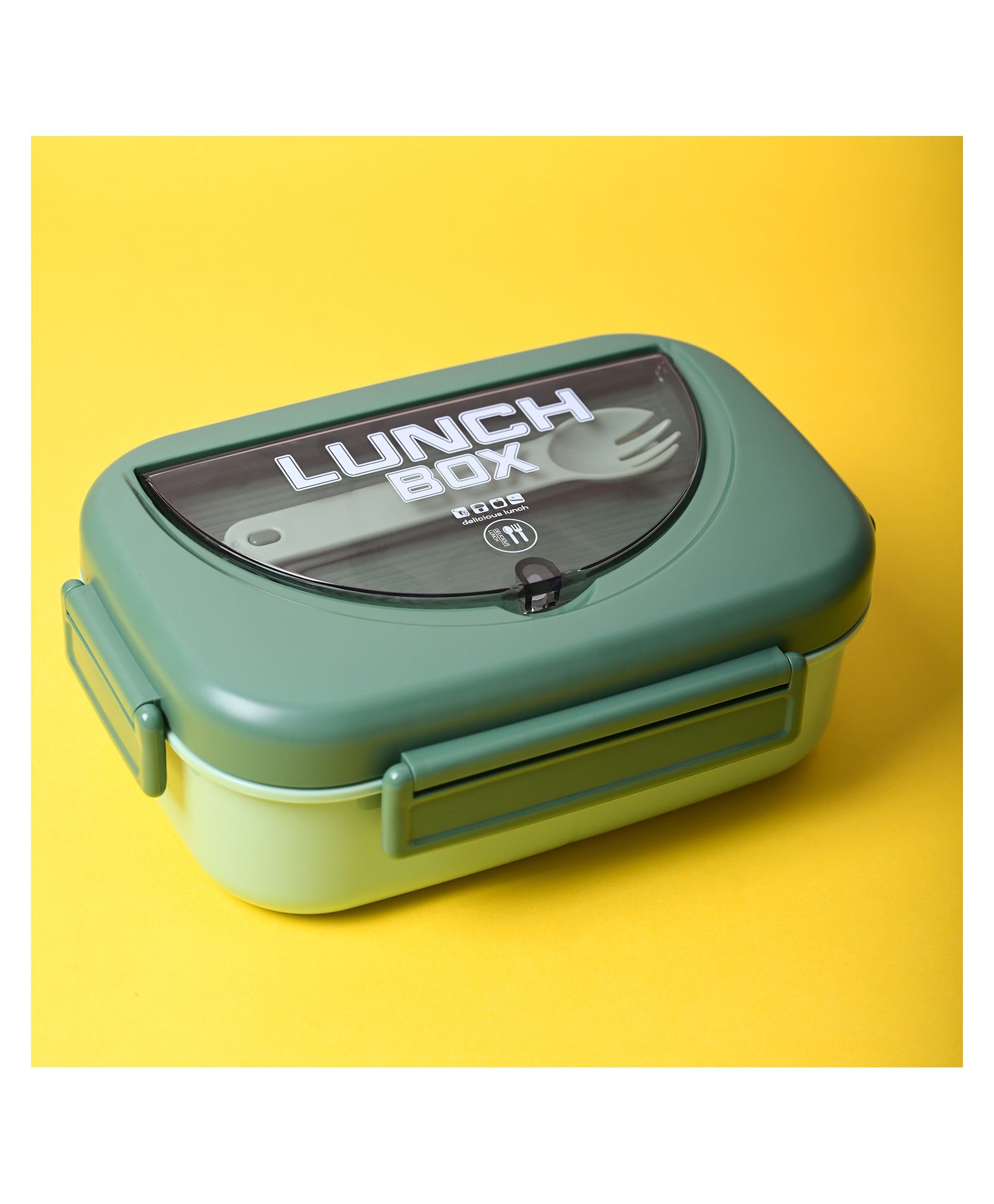 VONCASA Fresh Green Lunch Set: 1 Spoon, 1 Fork & 1 Box-picture-10