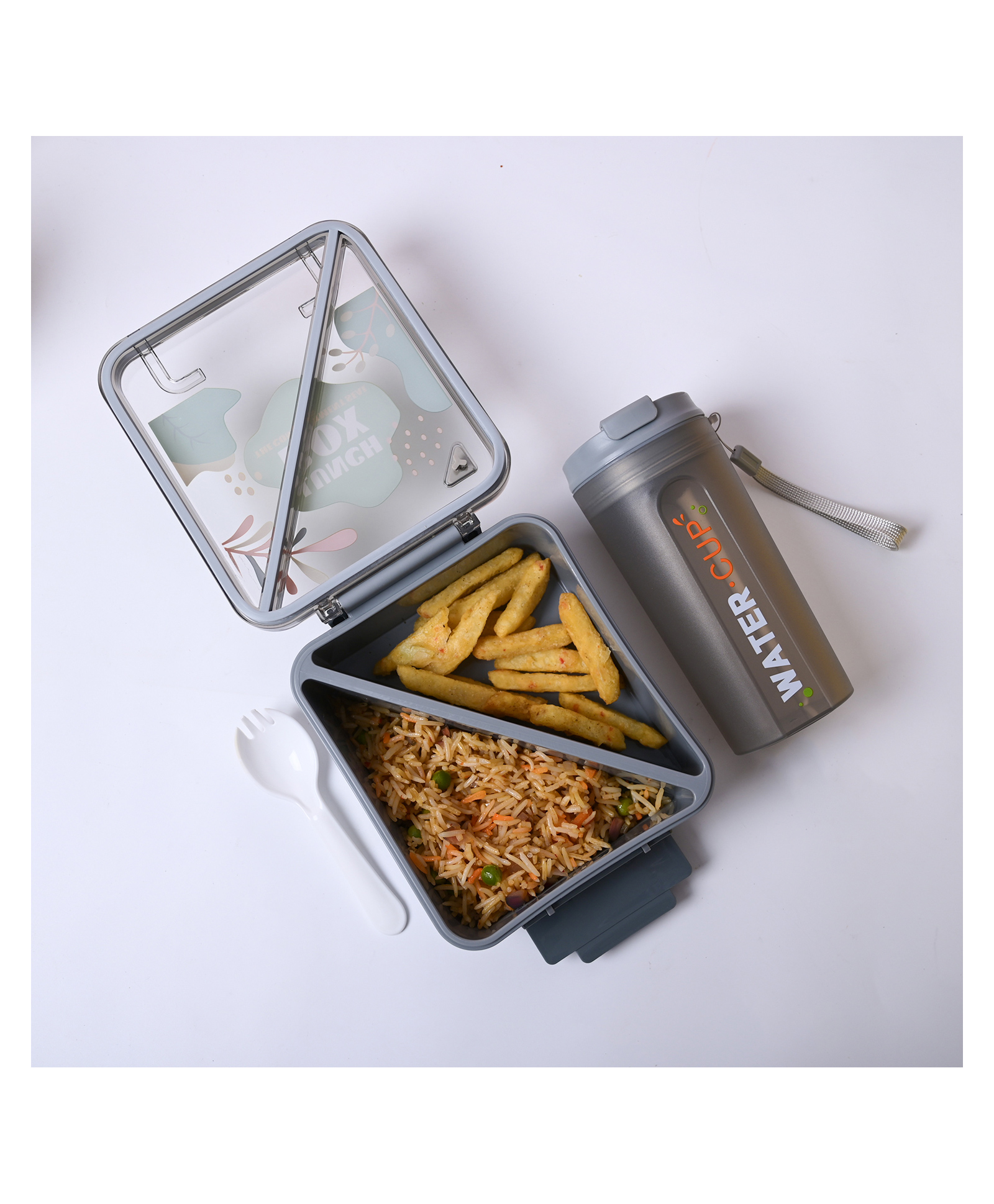 VONCASA Grey Lunch Box Set - Minimalist and Modern-image-28