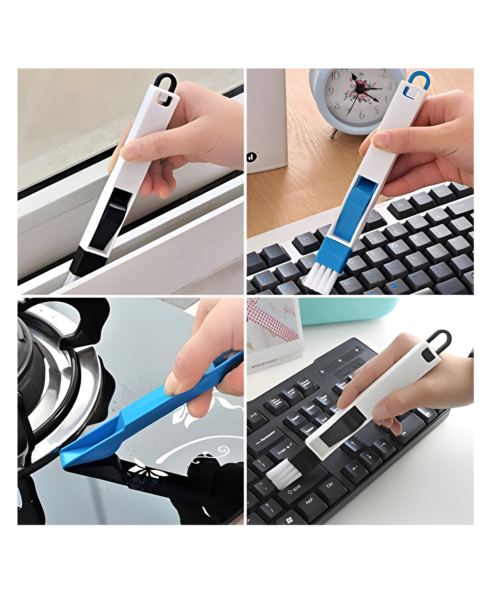 COZY VIBES Plastic Corners & Edges Dust Cleaning Brush For Window Frame, Keyboard With Mini Dustpan Window Cleaner Brush - SET OF 2- COLOR MAY VARY-picture-13