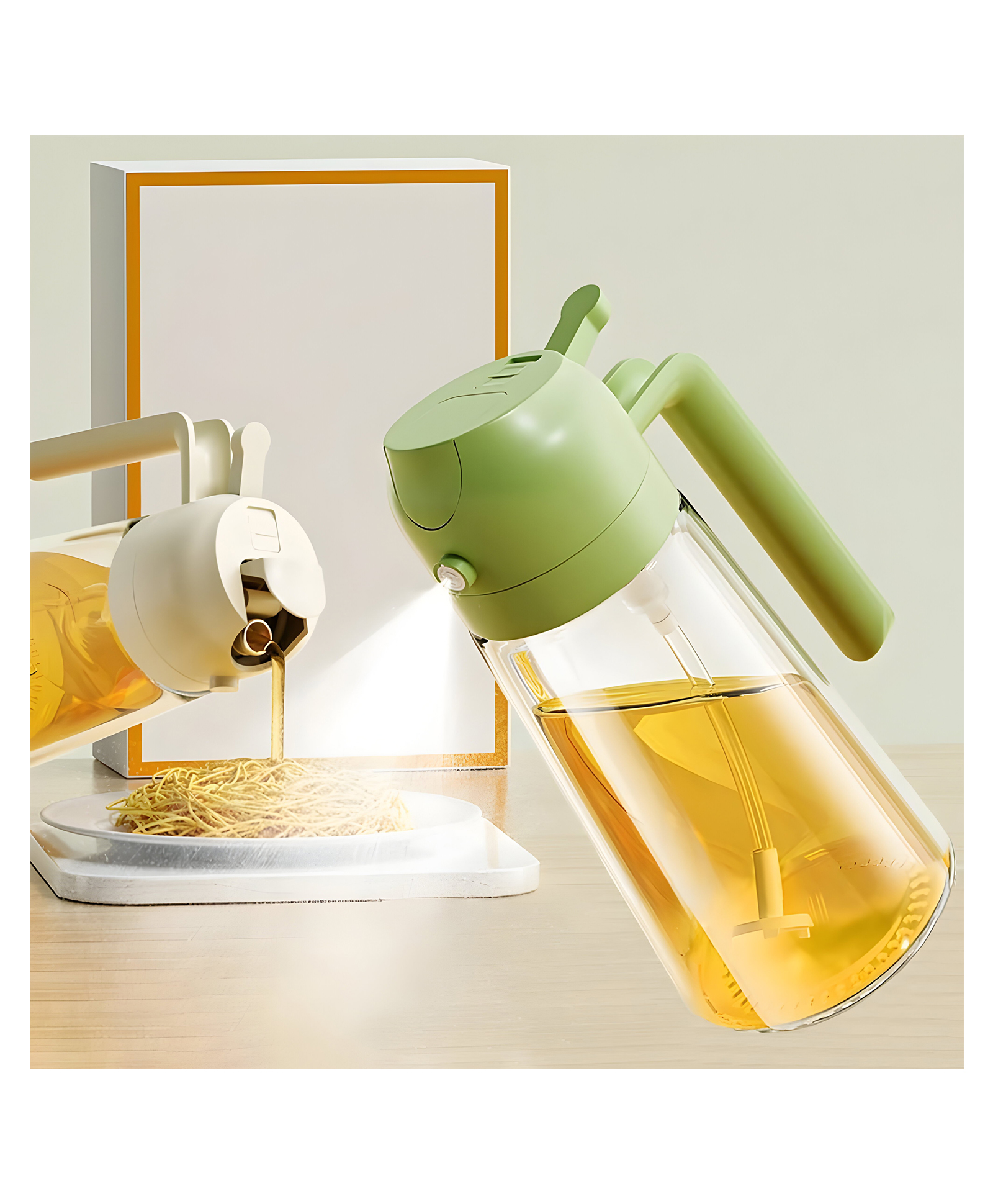 COZY VIBES Oil Sprayers, 2 in 1 Olive Oil Dispenser and Oil Sprayer Oil Pots for Kitchen, Oil Sprayer for Air Fryer, Salad,BBQ,Roasting, Oil Vinegar Bottle Dual-use Kitchen Cooking Tool - PACK OF 1 - COLOR MAY VARY-image-5