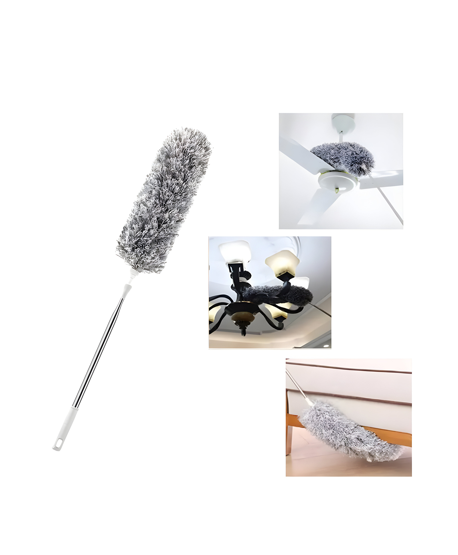 COZY VIBES Microfiber Ceiling Fan Duster with Extendable Handle, Bendable Head, and Washable Cover for Easy and Efficient Dust Removal and Cleaning up to 10 feet Long - PACK OF 1 - COLOR MAY VARY-image-3