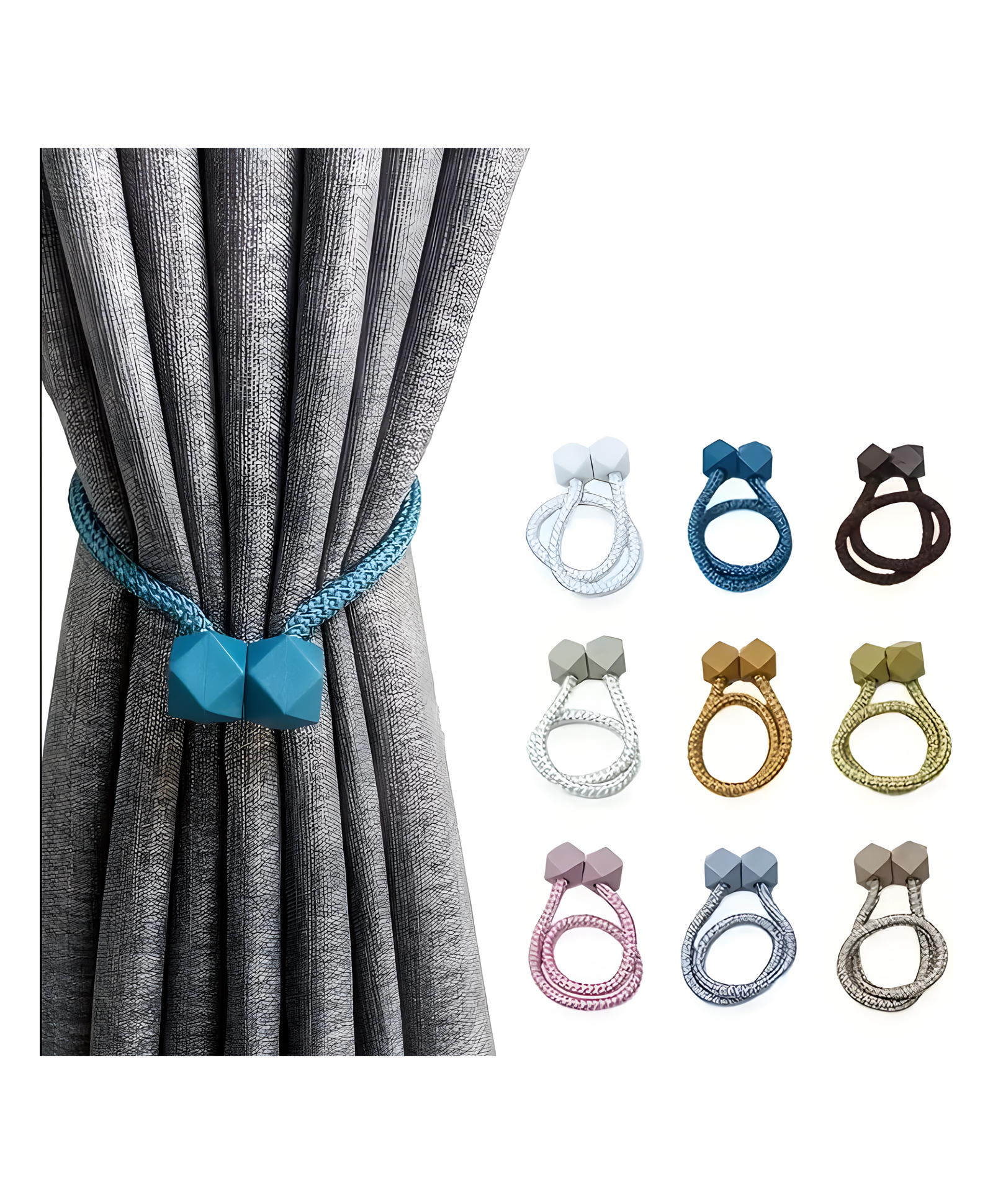 COZY VIBES Creative Cube Magnetic Curtain Buckle Curtain Holdback For Window Bedroom Office Home Decoration - SET OF 2 - COLOR MAY VARY-image-32