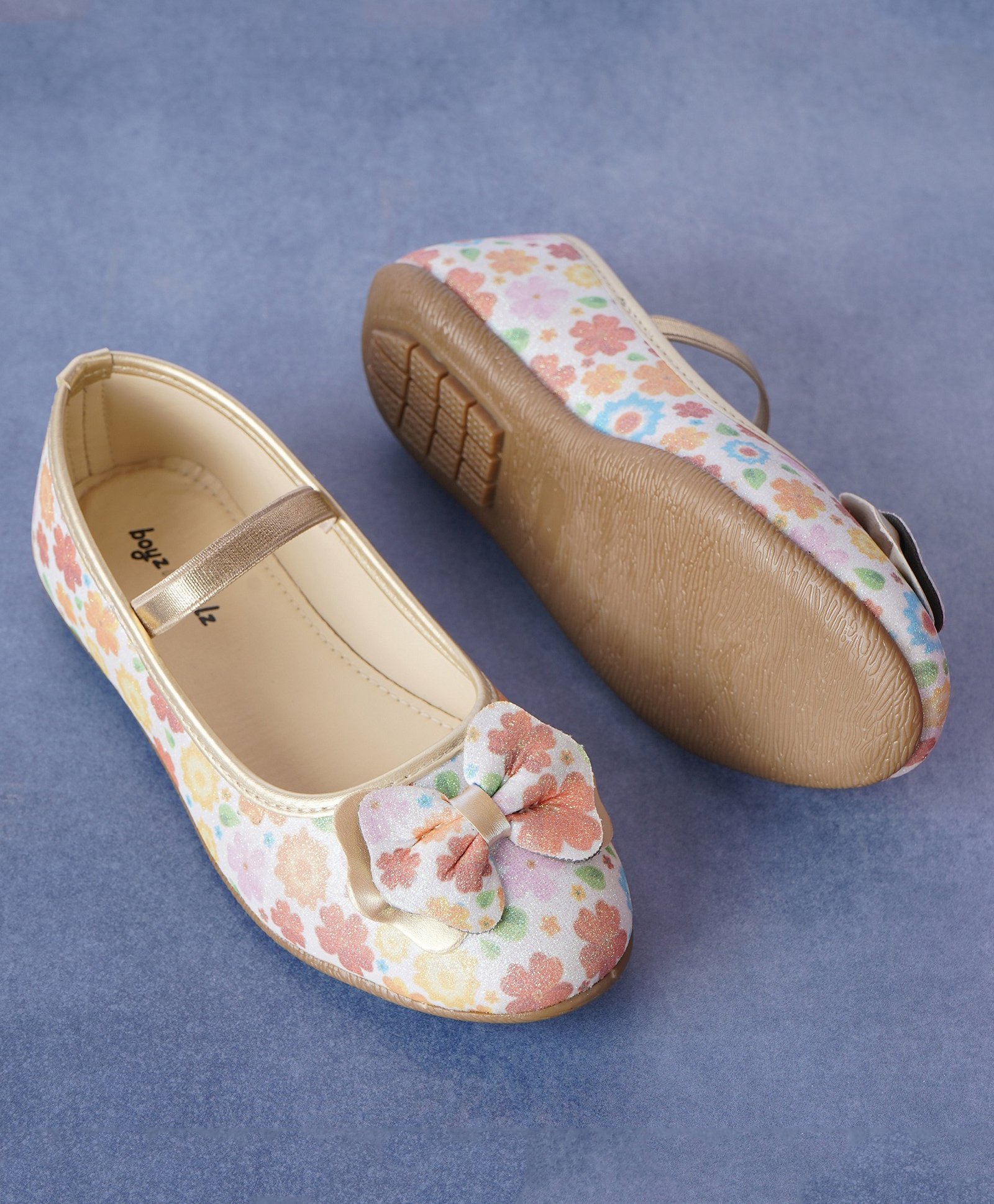 boyz n galz Floral Bow Applique Detailed Ballerinas - Multi-picture-25