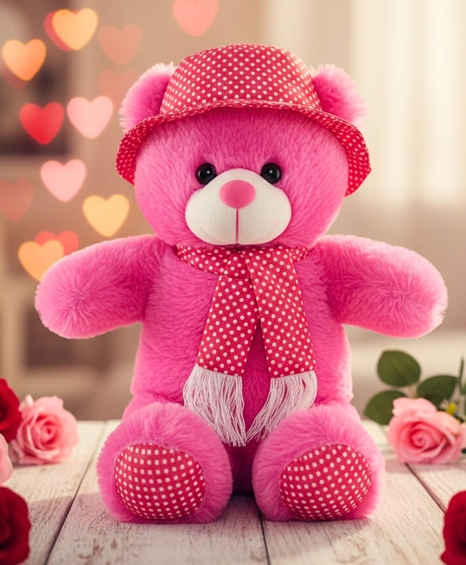 Tickles Standing Teddy Stuffed Soft Plush Animal Toy for Kids (Height 45 cm Color: Magenta)-image-13