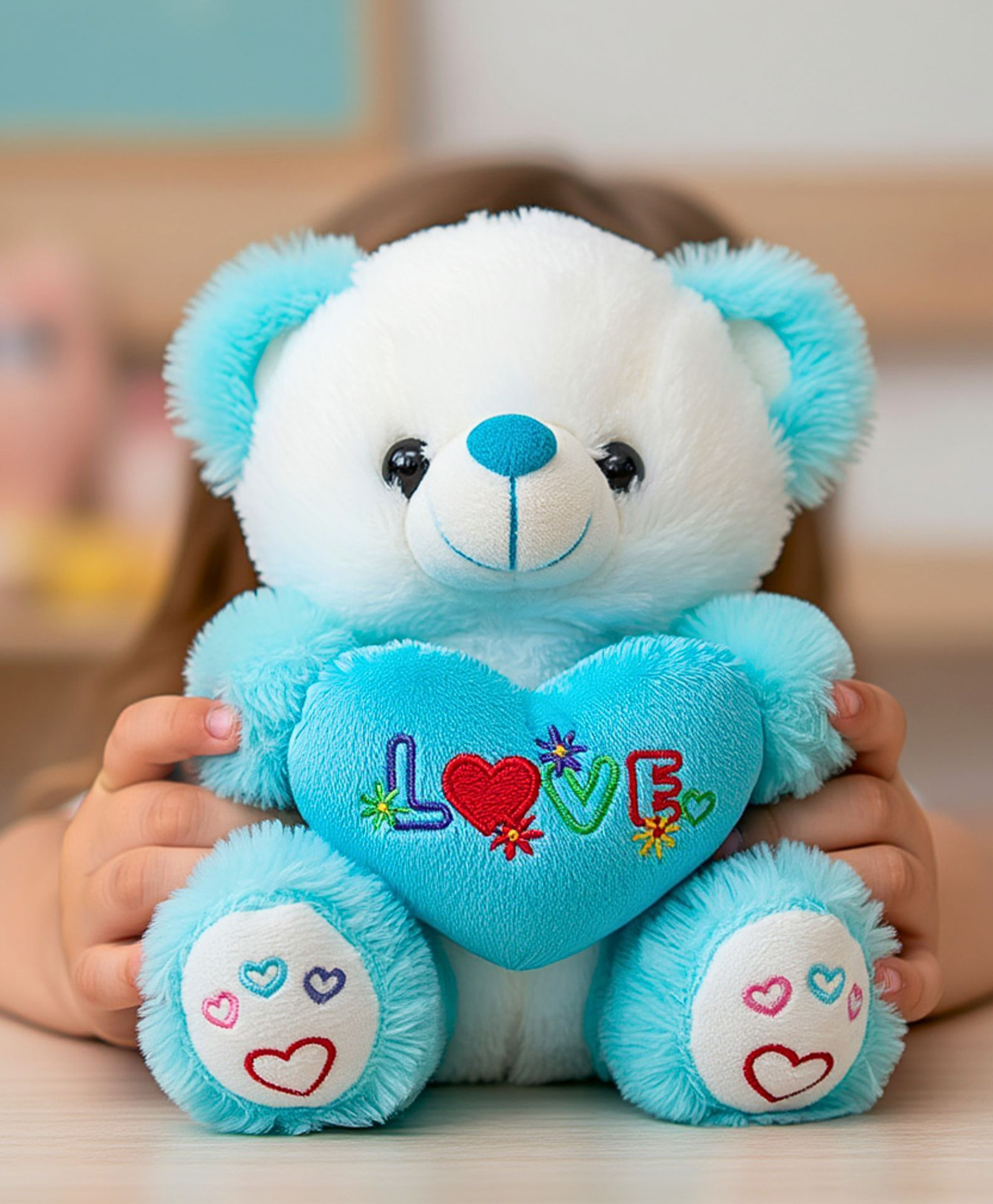 Tickles Lovely I Love You Heart Teddy Stuffed Soft Plush Animal Toy for Kids (Height 18 cm Color: Blue)-image-44