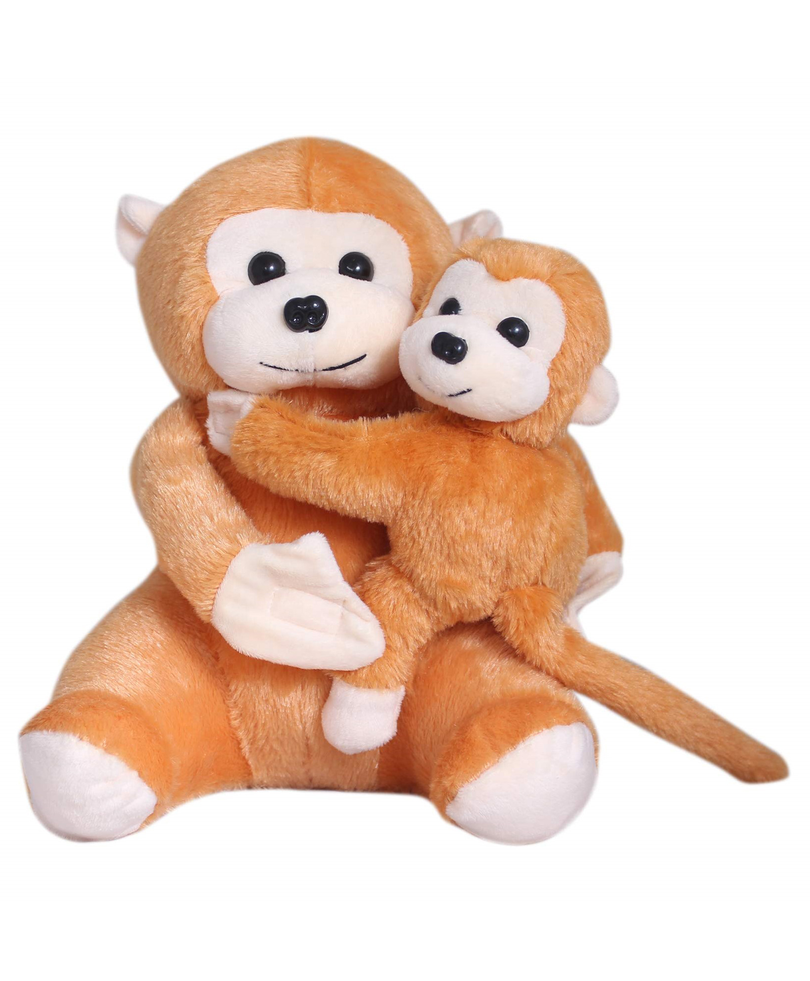 Tickles Mother Monkey with Baby Monkey Soft Stuffed Animal Plush Toy for Girls Boys Baby and Kids (Height 28 cm Color: Light Brown)-image-14