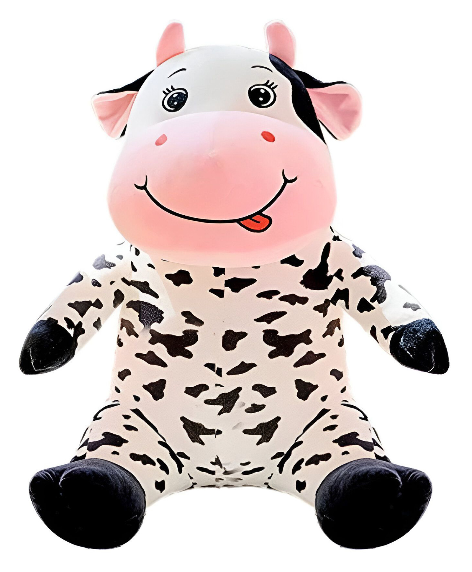 Tickles Sitting Cow Animal Soft Stuffed Plush Toy for kids Baby Girls & Boys Birthday Gifts (Color: Black & White Height 25 cm)-image-32